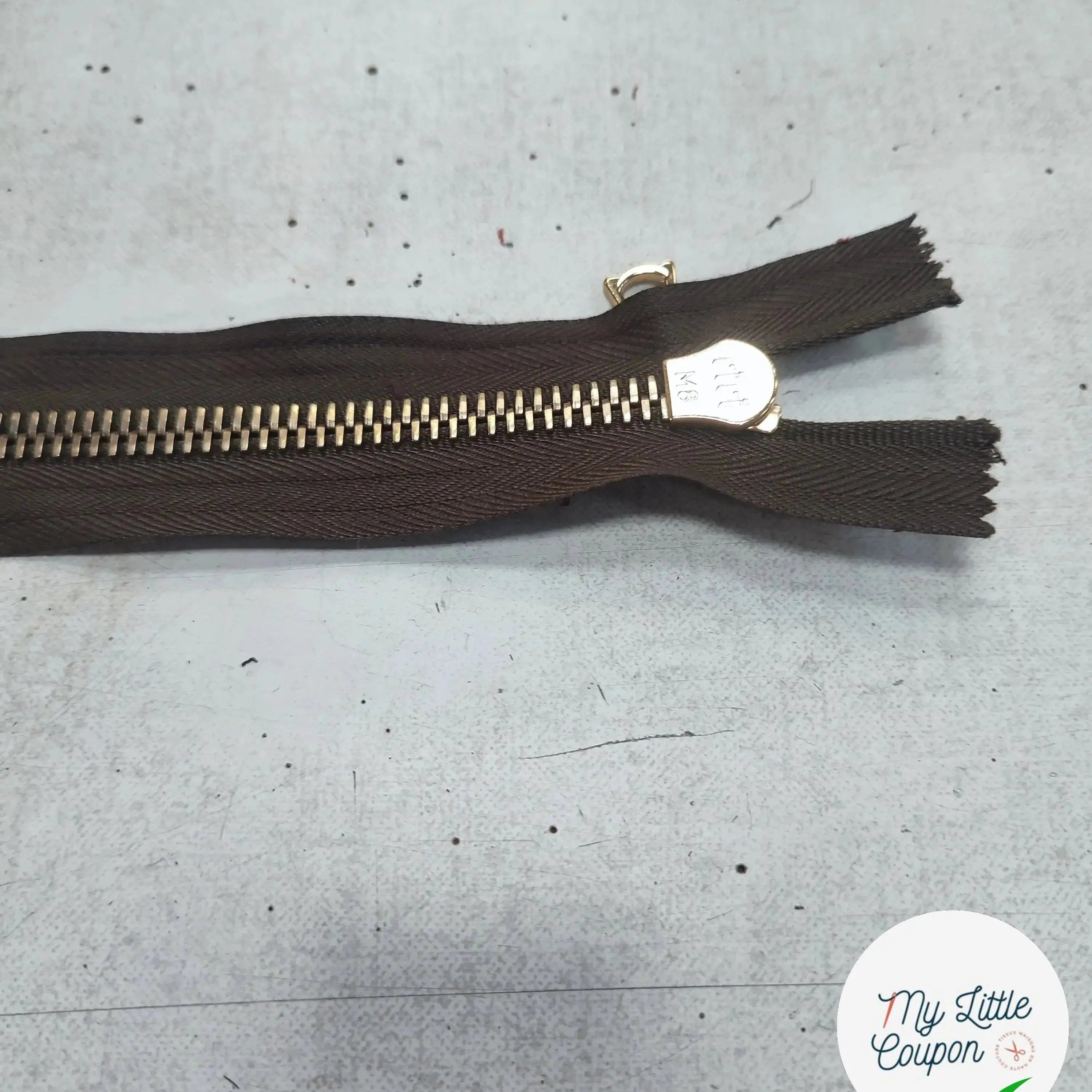 FERMETURE RIRI METAL NON SÉPARABLE MARRON FONCÉ 20CM M8 - My Little Coupon