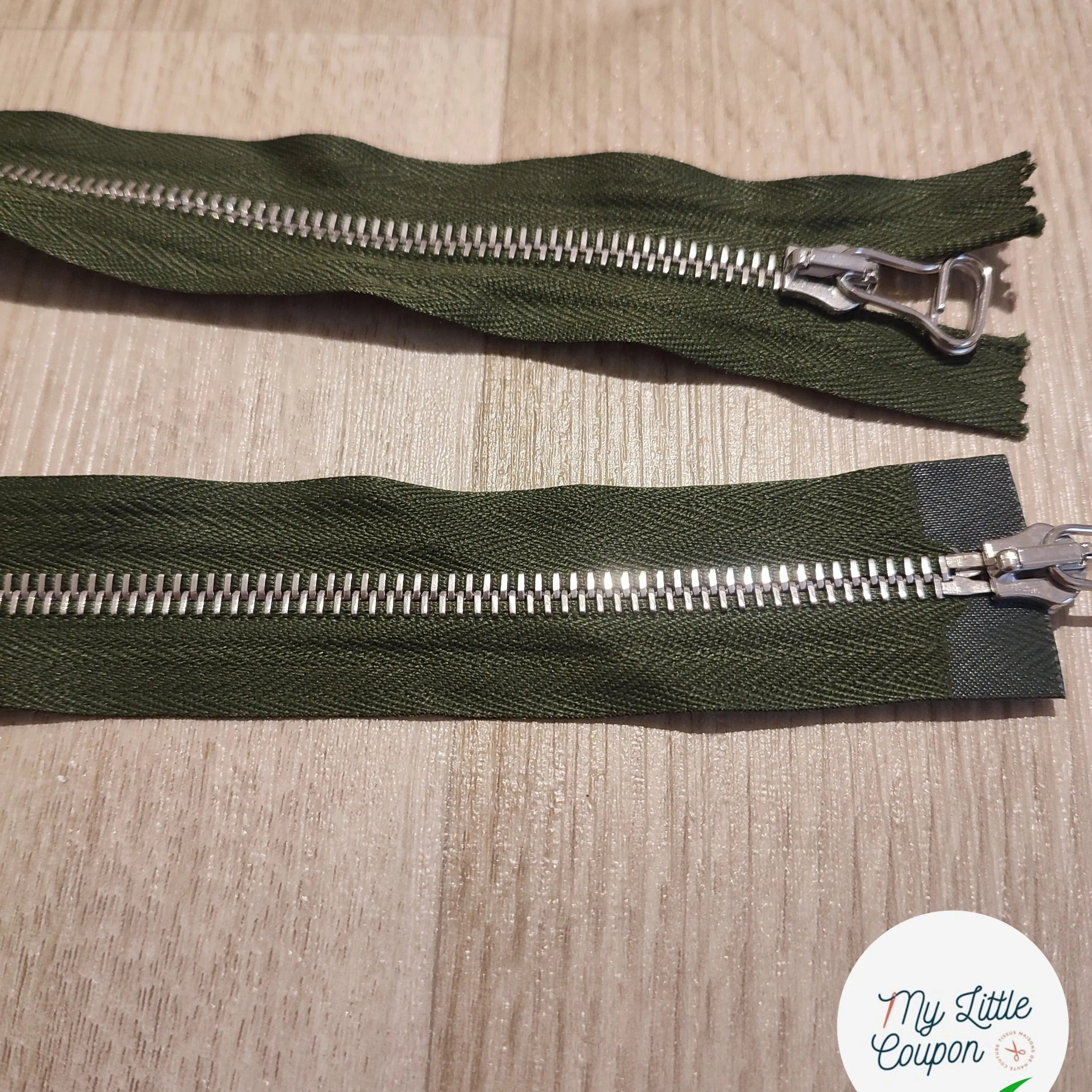 FERMETURE RIRI METAL NON SÉPARABLE DOUBLE CHEMINS 70CM VERT - My Little Coupon