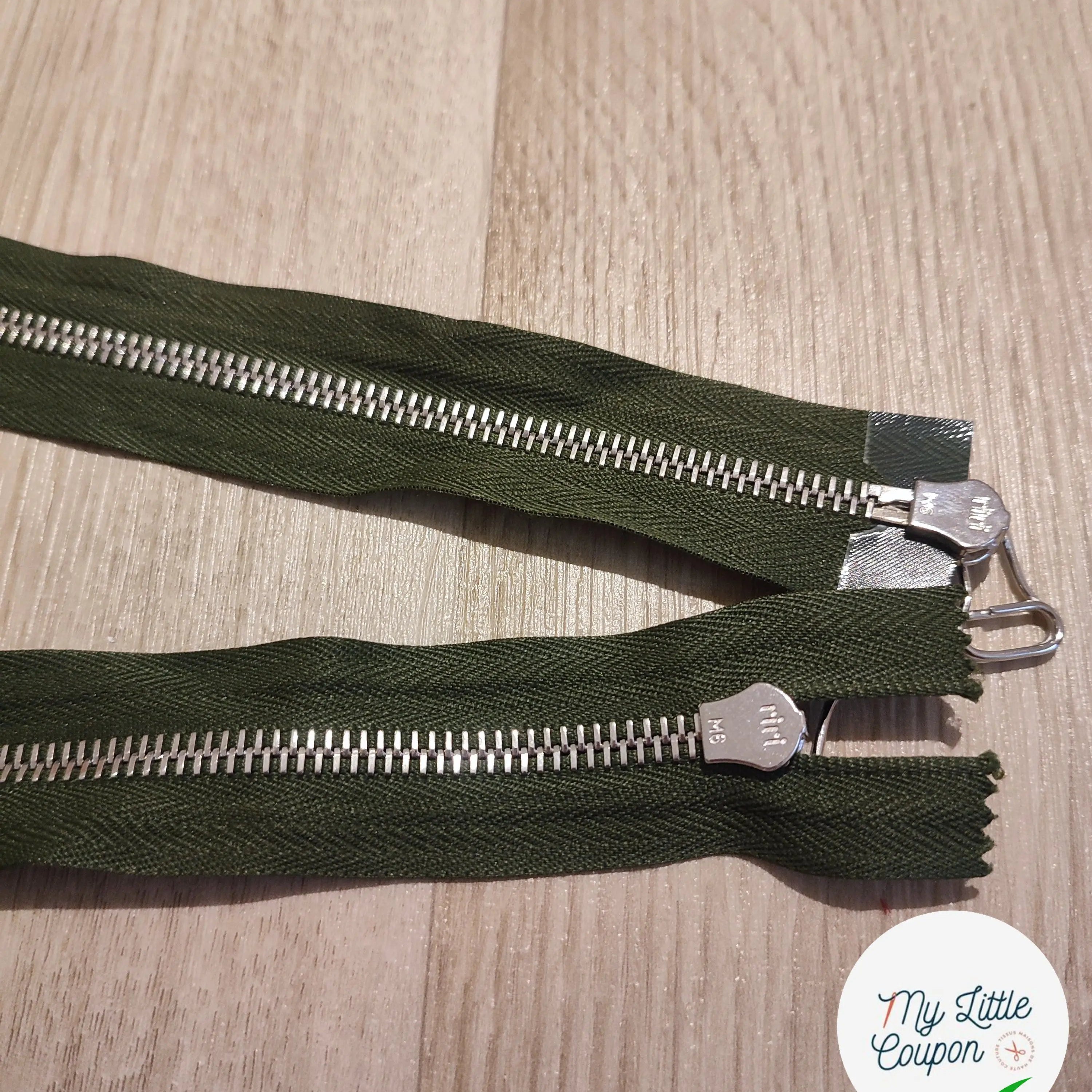 FERMETURE RIRI METAL NON SÉPARABLE DOUBLE CHEMINS 70CM VERT - My Little Coupon