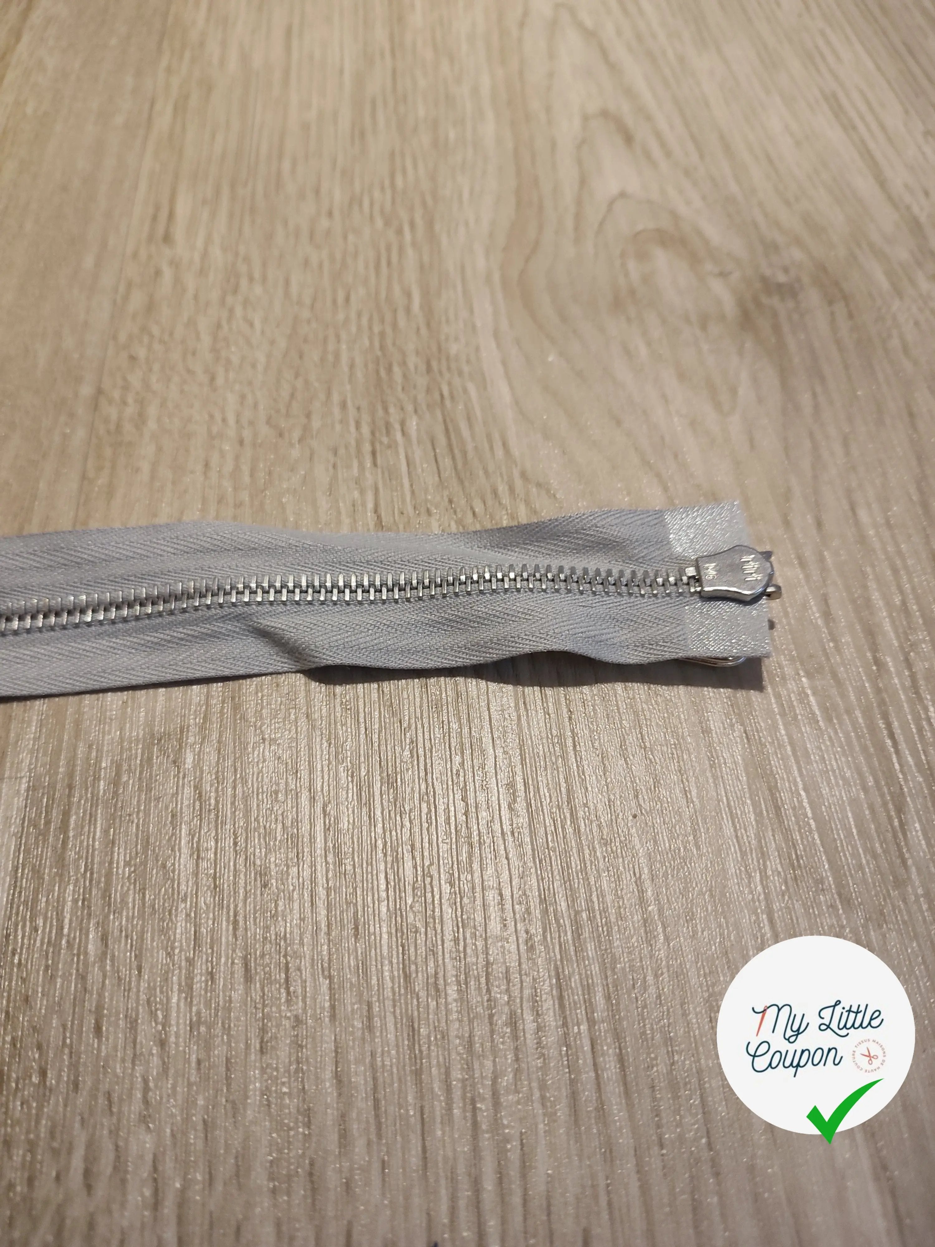 FERMETURE RIRI METAL NON SEPARABLE DOUBLE CHEMINS 80CM GRIS M8 - My Little Coupon