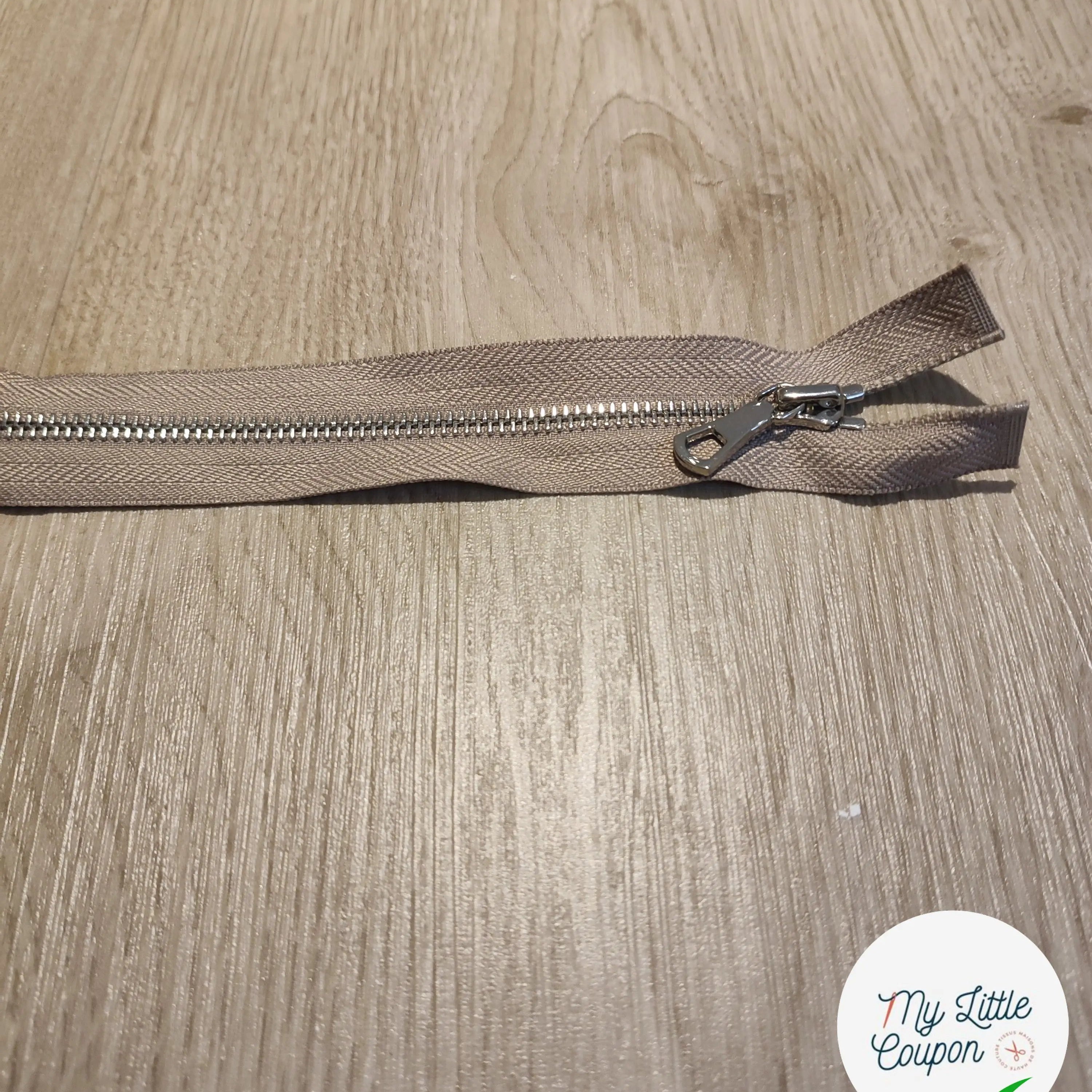 FERMETURE RIRI METAL NON SEPARABLE DOUBLE CHEMINS 90CM BEIGE - My Little Coupon