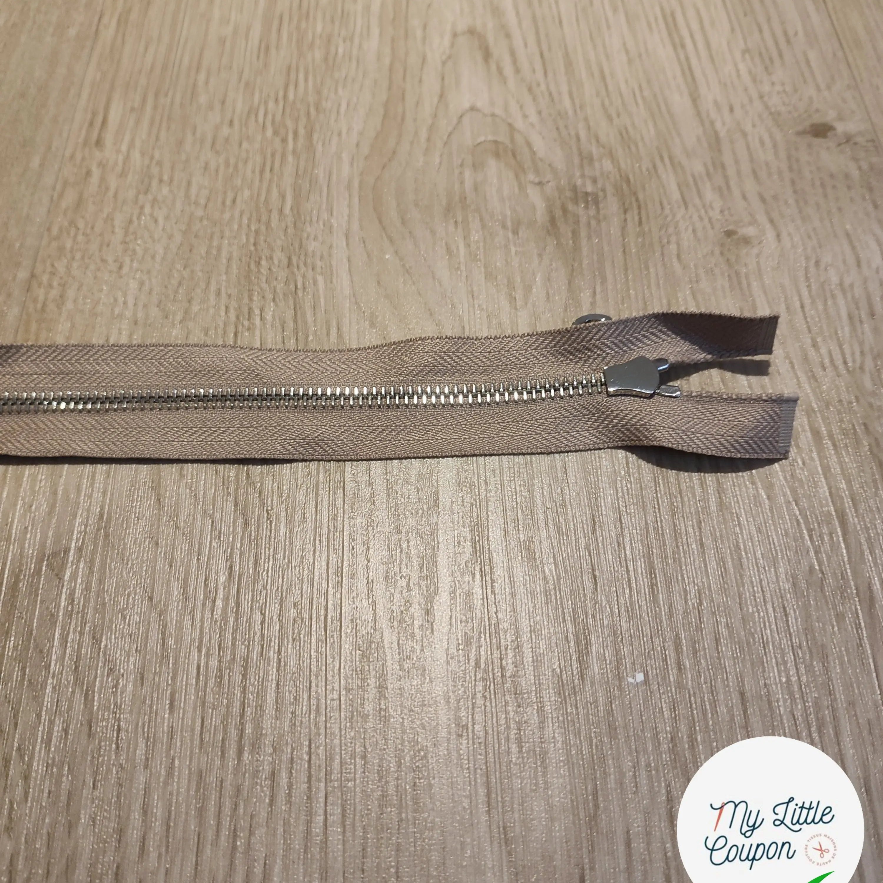 FERMETURE RIRI METAL NON SEPARABLE DOUBLE CHEMINS 90CM BEIGE - My Little Coupon