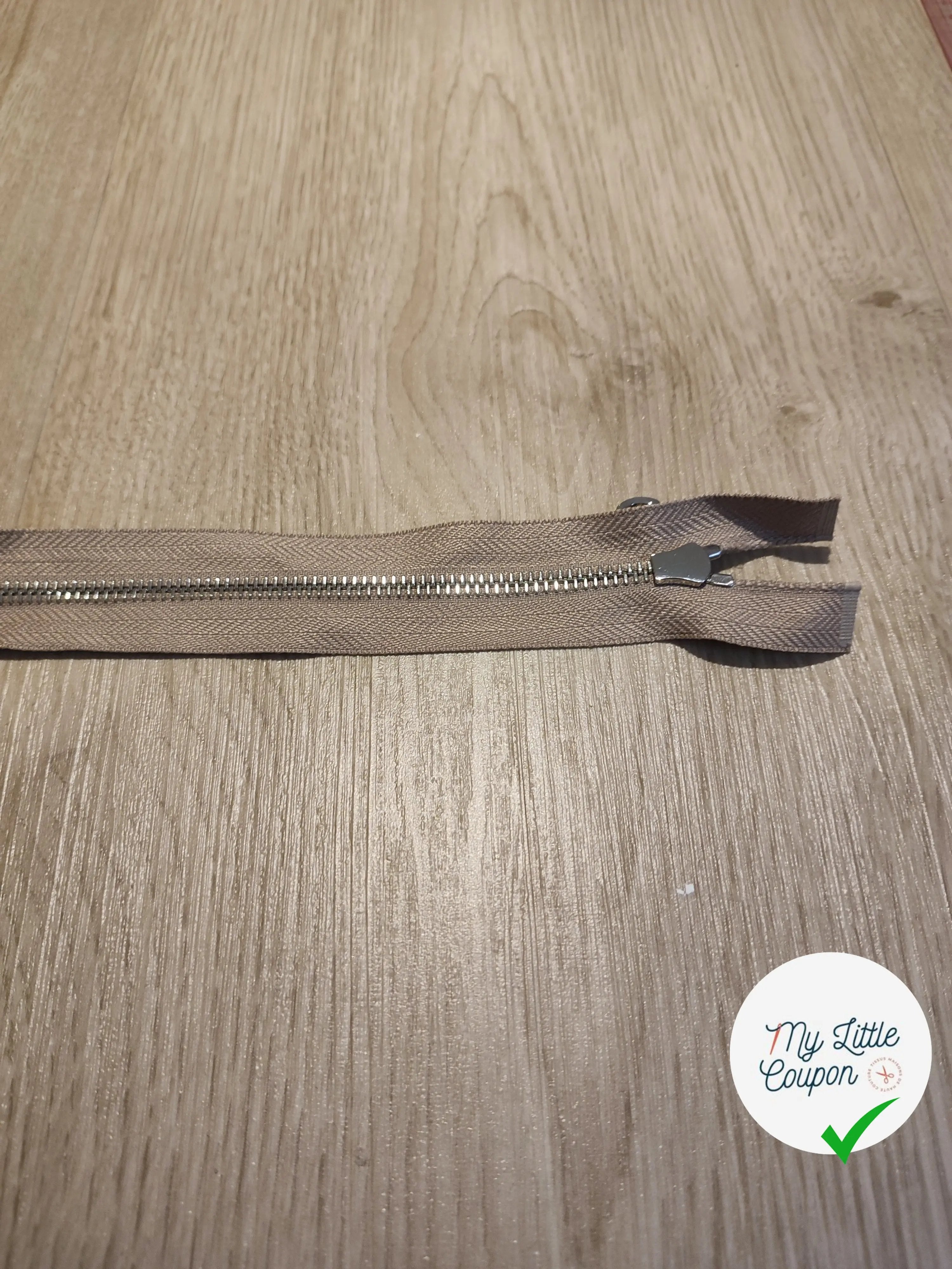 FERMETURE RIRI METAL NON SEPARABLE DOUBLE CHEMINS 90CM BEIGE - My Little Coupon