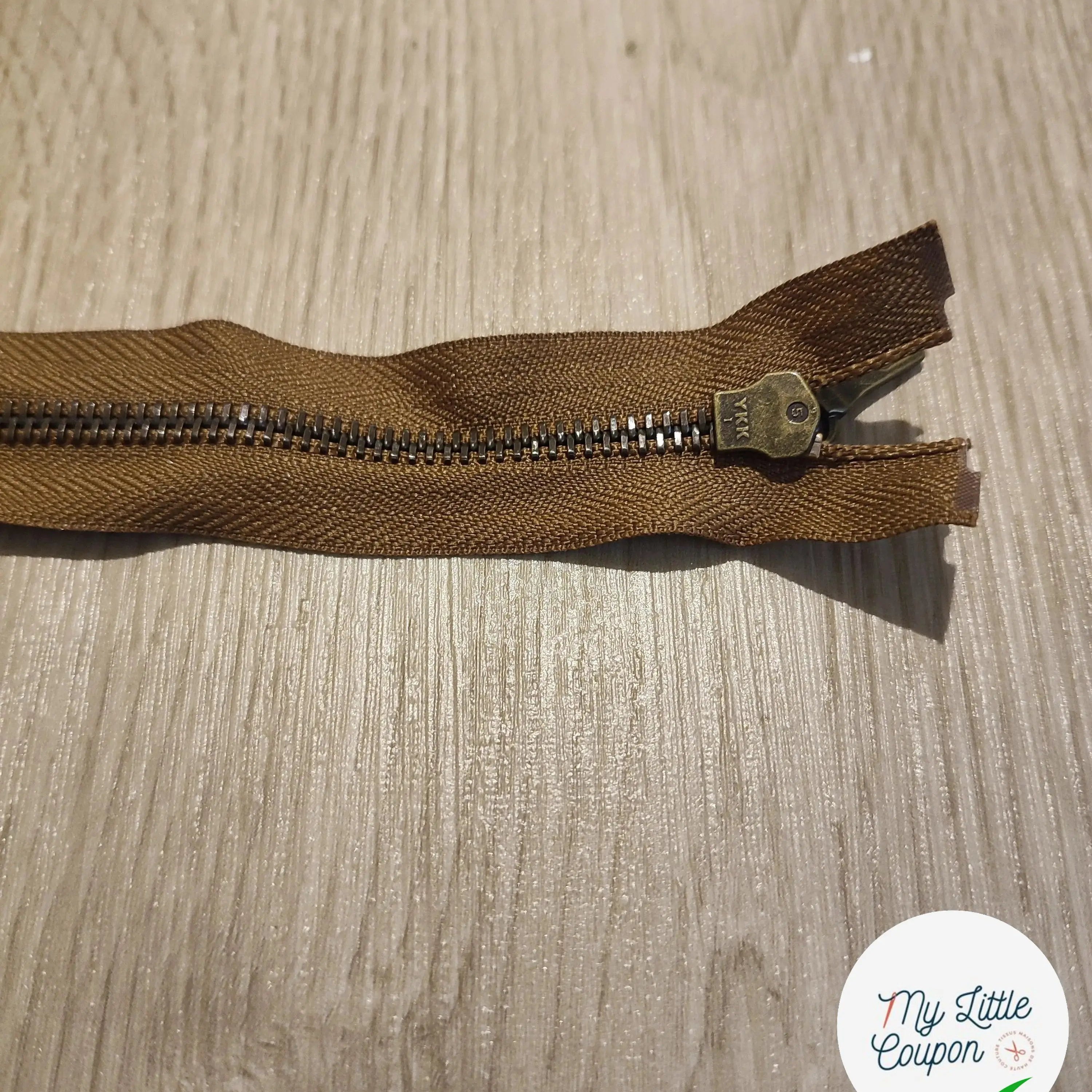 FERMETURE RIRI METAL NON SÉPARABLE 60CM MARRON - My Little Coupon