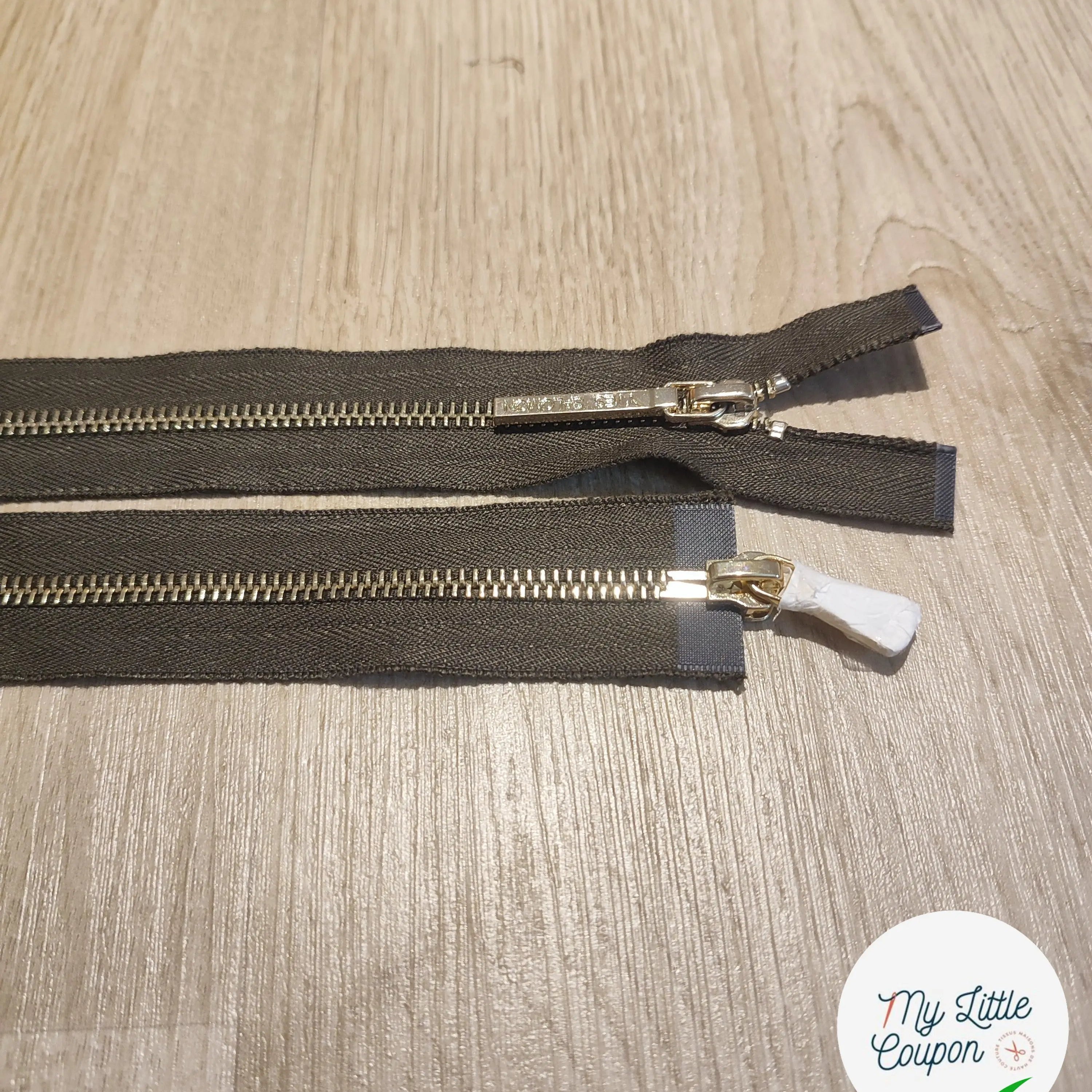 FERMETURE RIRI METAL NON SEPARABLE DOUBLE CHEMINS 90CM VERT FONCÉ - My Little Coupon