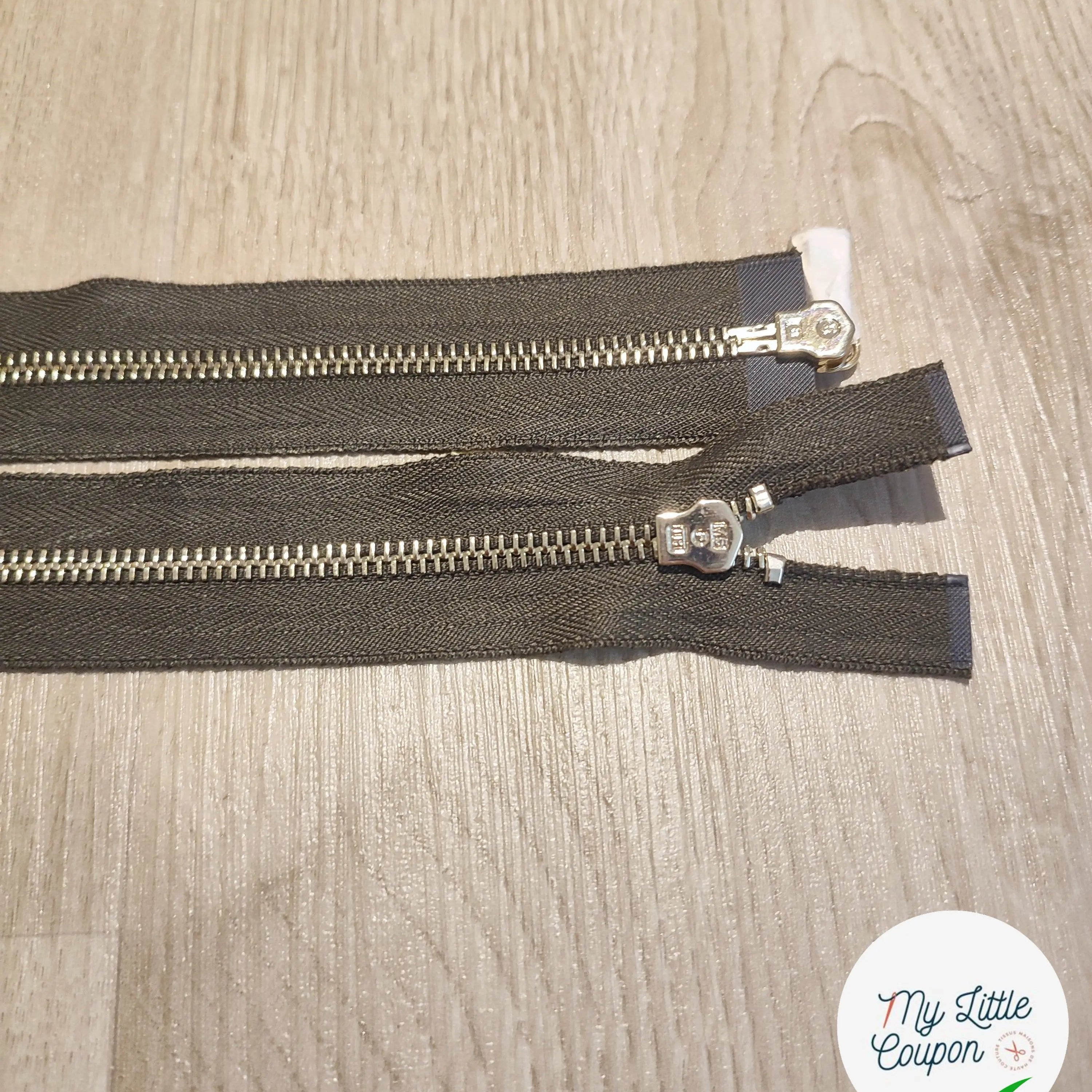 FERMETURE RIRI METAL NON SEPARABLE DOUBLE CHEMINS 90CM VERT FONCÉ - My Little Coupon