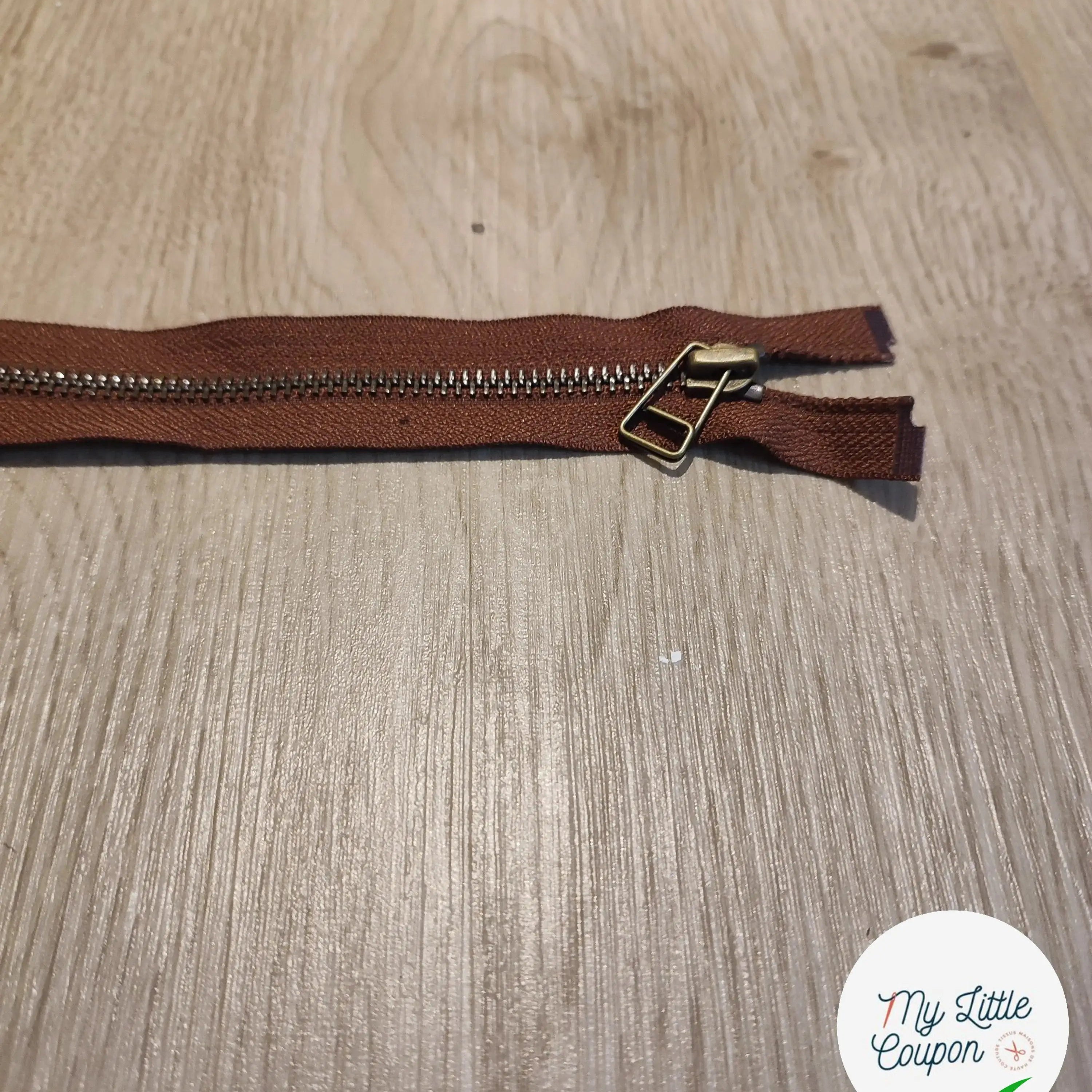 FERMETURE RIRI METAL SÉPARABLE 90CM MARRON - My Little Coupon