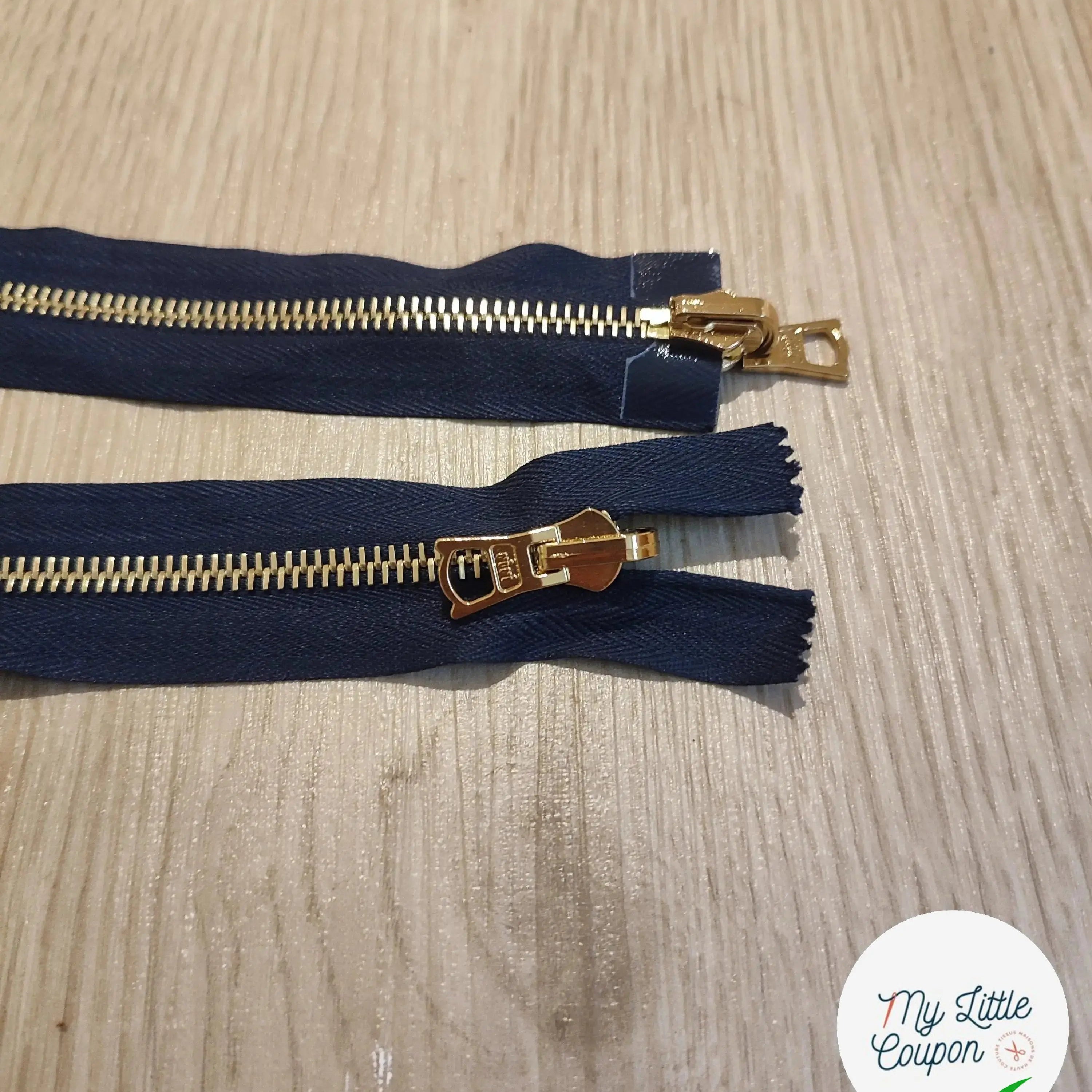 FERMETURE RIRI METAL NON SÉPARABLE DOUBLE CHEMINS RÉVERSIBLE 80CM BLEU NUIT - My Little Coupon