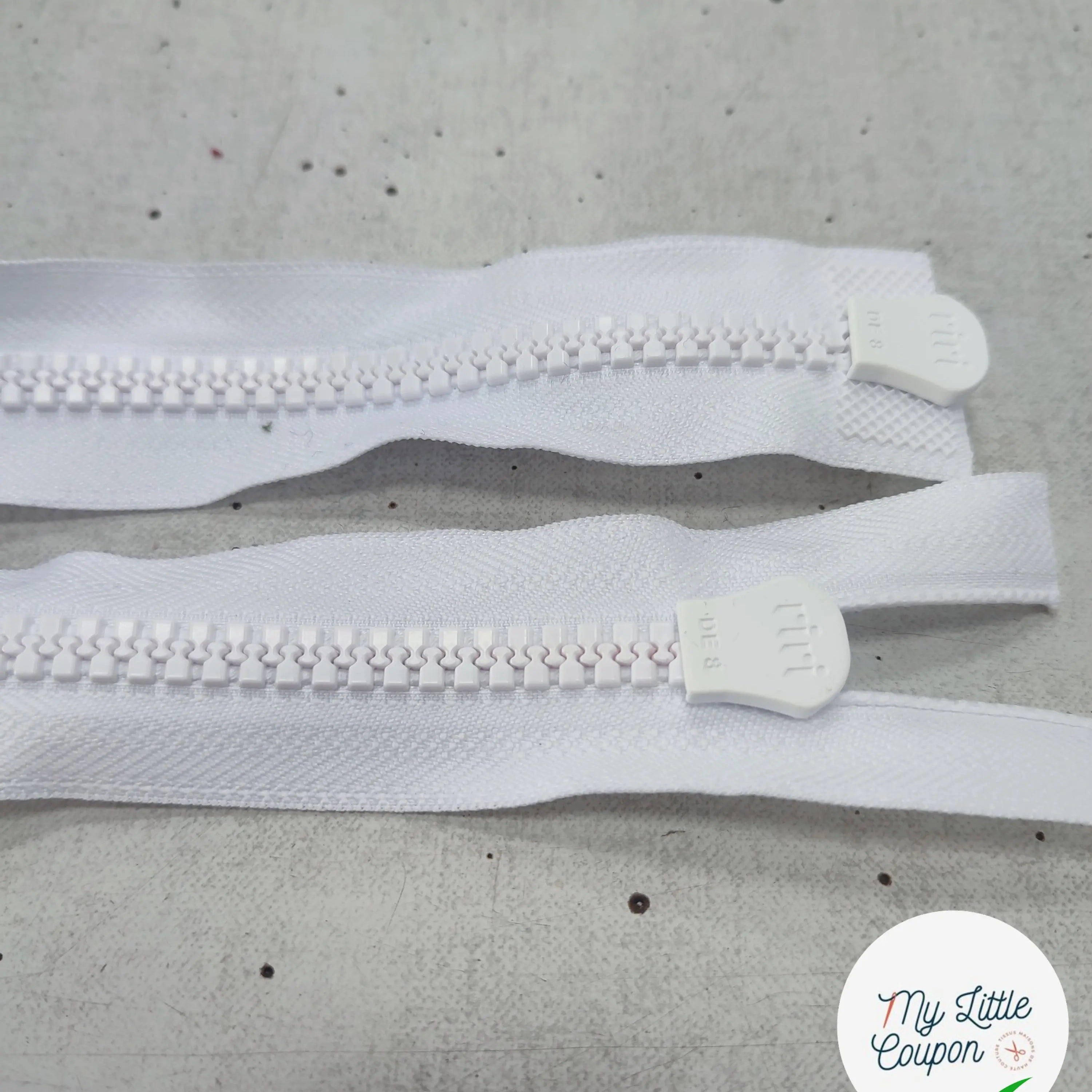 FERMETURE RIRI METAL SÉPARABLE 40CM BLANC - My Little Coupon