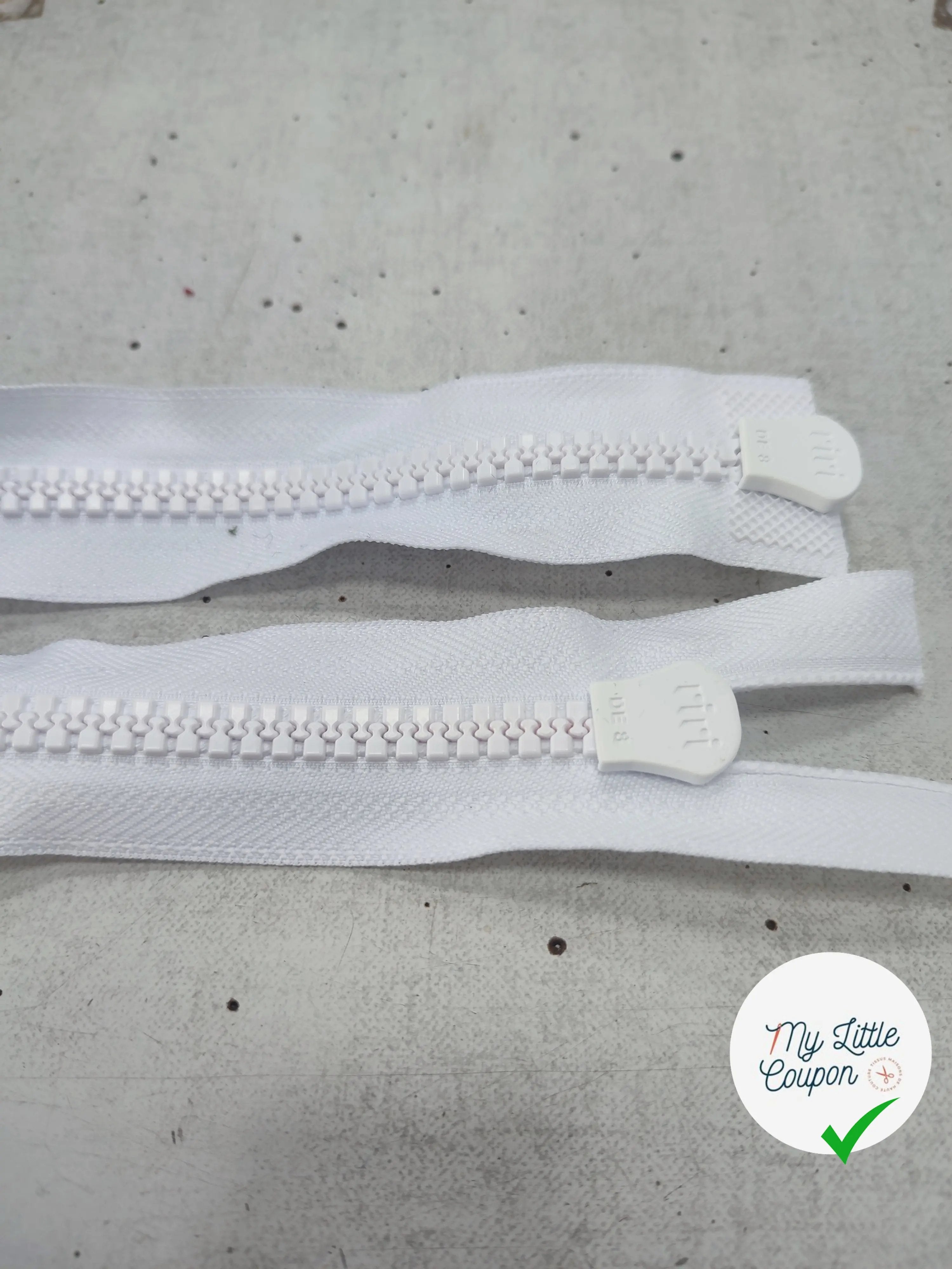 FERMETURE RIRI METAL SÉPARABLE 40CM BLANC - My Little Coupon