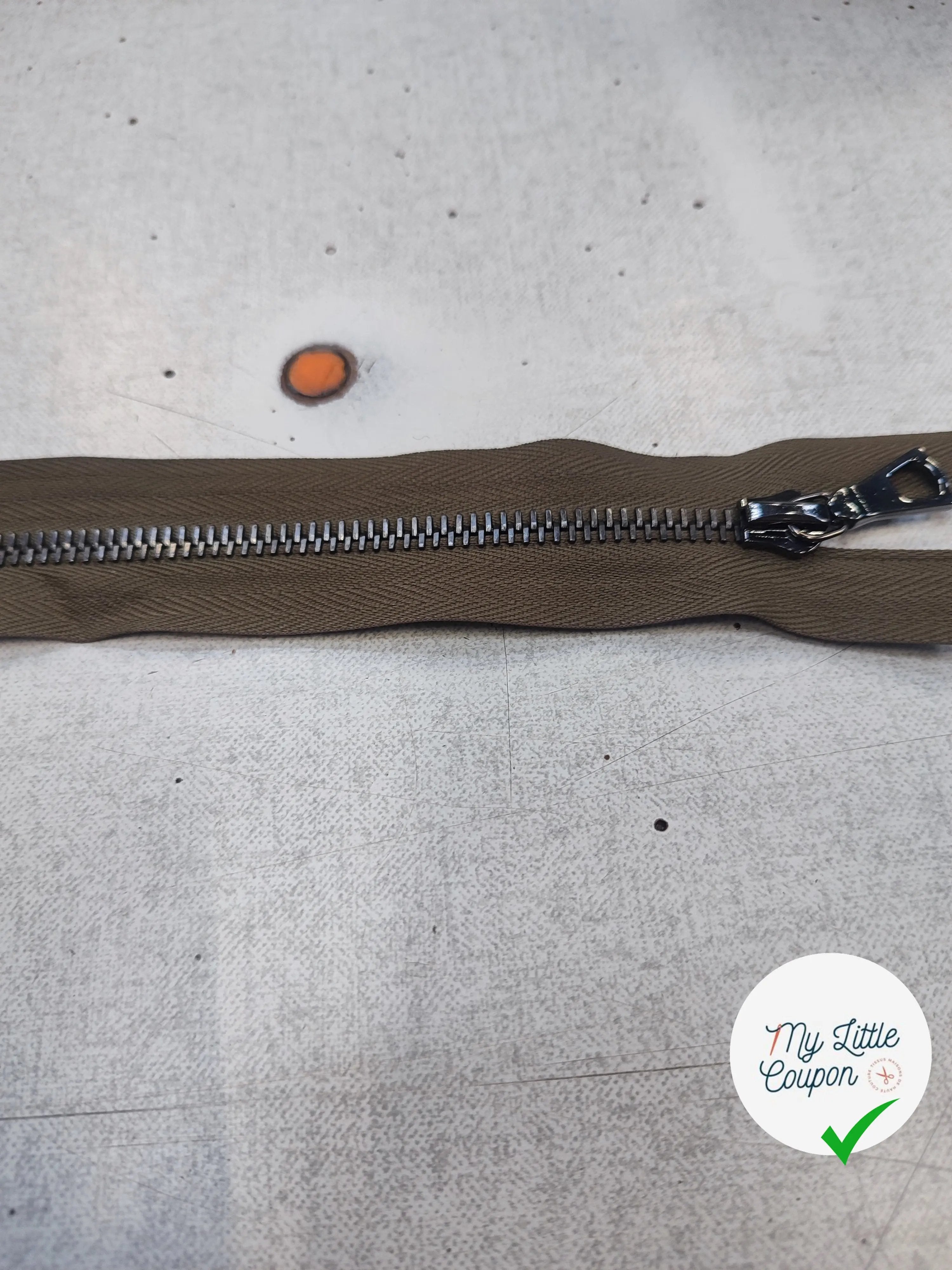 FERMETURE RIRI METAL NON SÉPARABLE DOUBLE ZIP 75CM VERT KAKI M6 - My Little Coupon