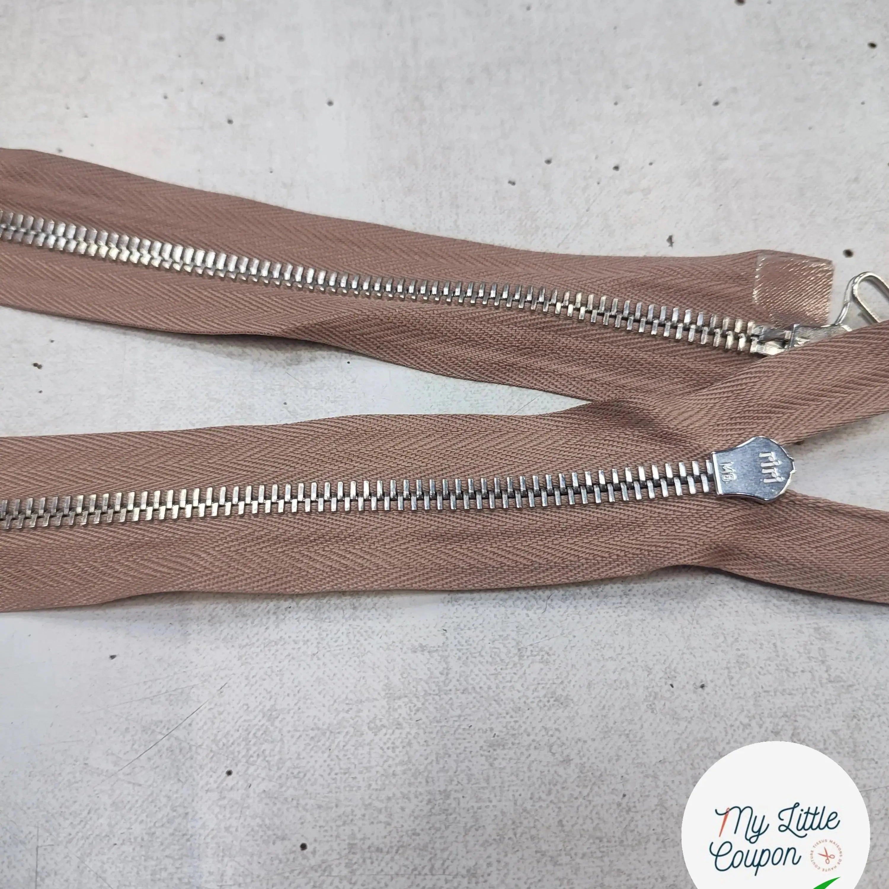 FERMETURE RIRI METAL NON SÉPARABLE DOUBLE ZIP 75CM MARRON CAFÉ M6 - My Little Coupon