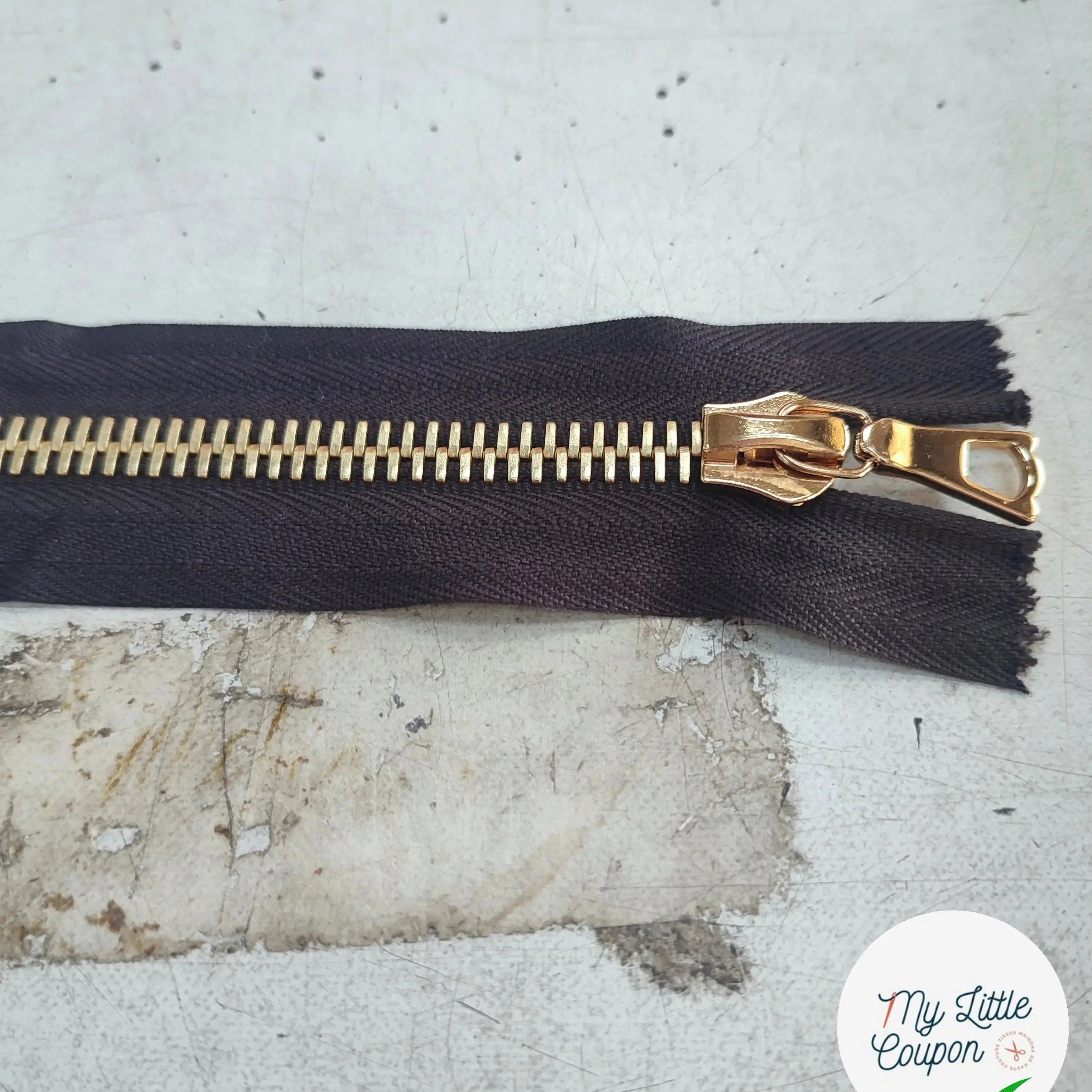 FERMETURE RIRI MÉTAL SÉPARABLE 50CM MARRON FONCÉ M8 - My Little Coupon