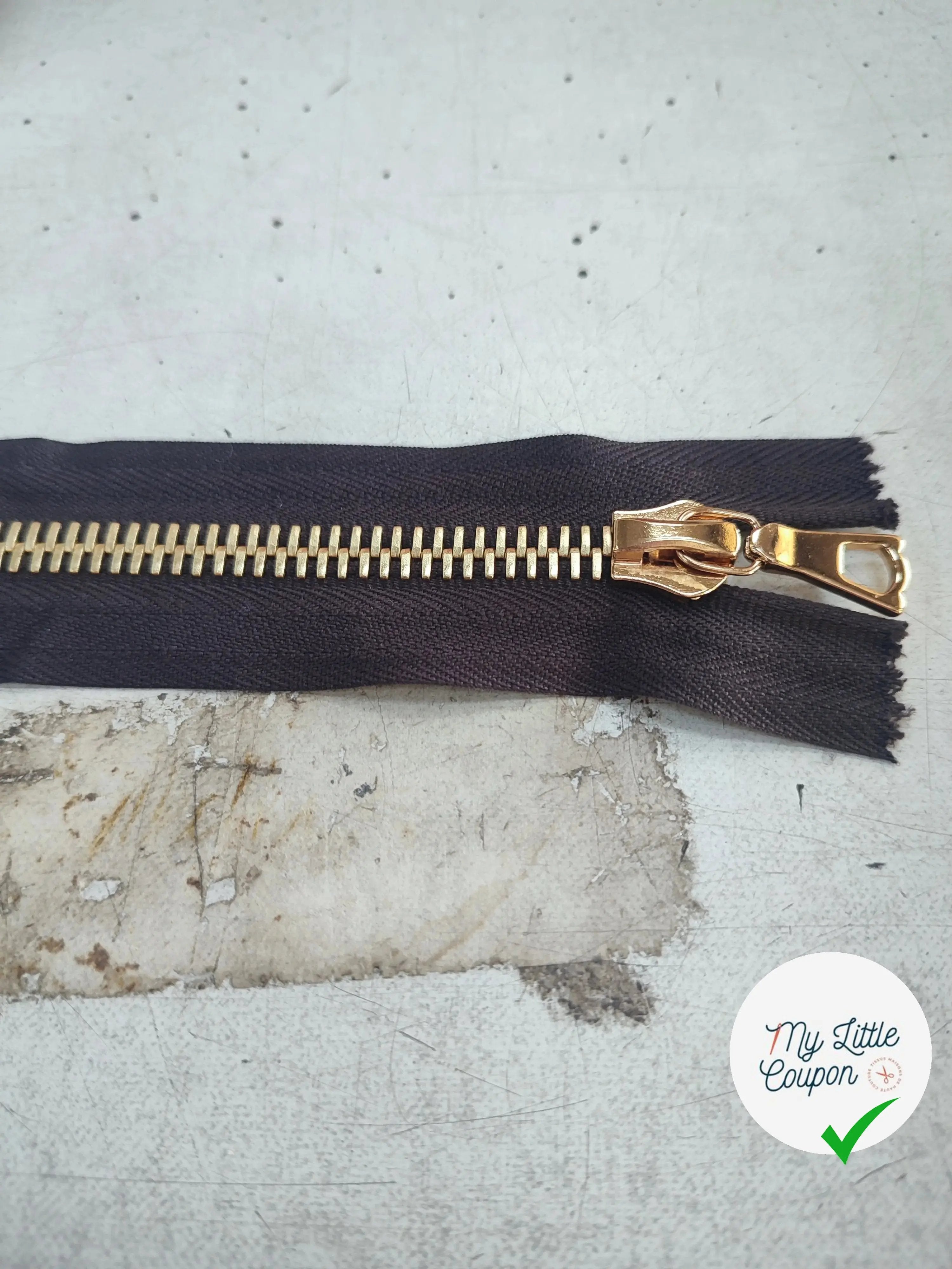 FERMETURE RIRI MÉTAL SÉPARABLE 50CM MARRON FONCÉ M8 - My Little Coupon