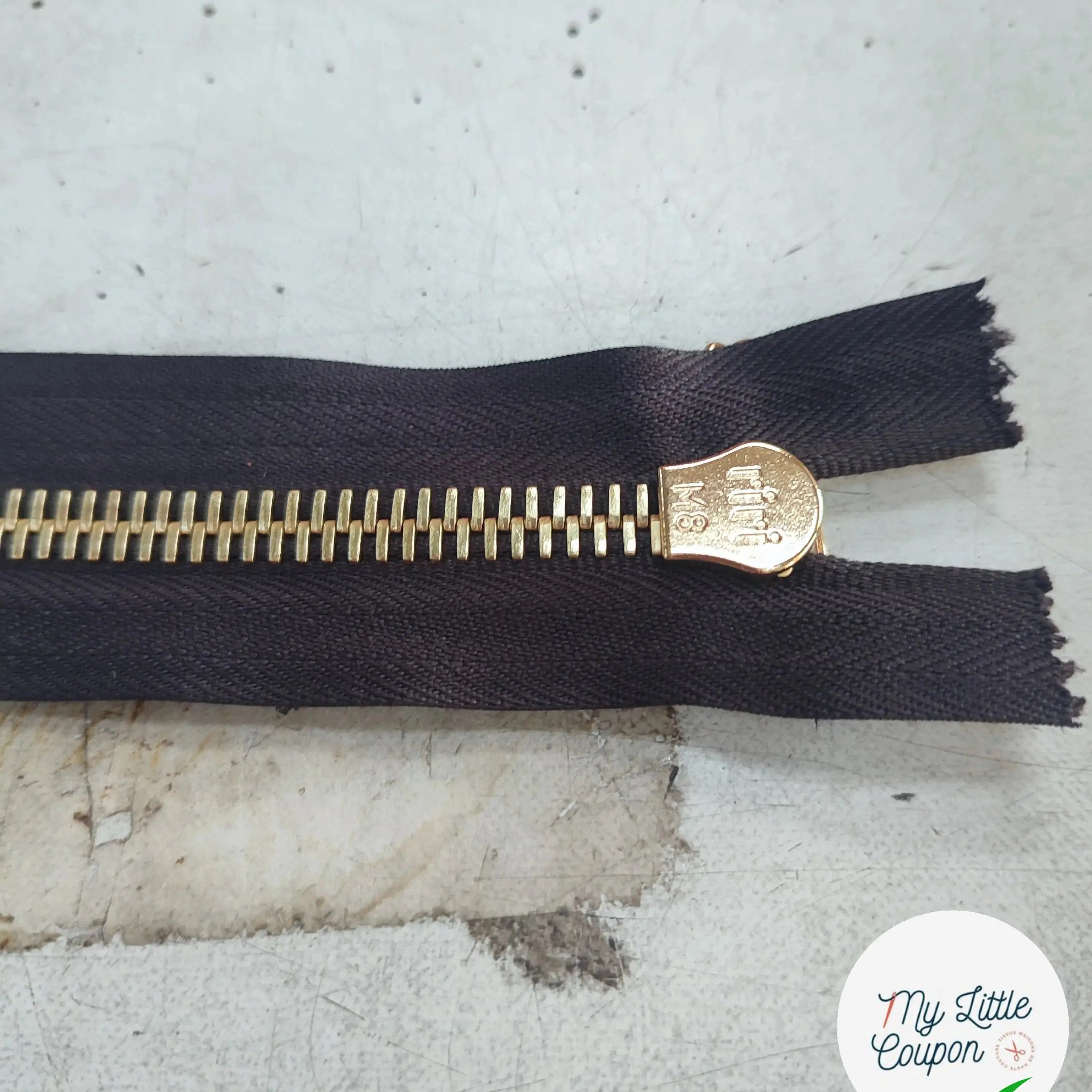 FERMETURE RIRI MÉTAL SÉPARABLE 50CM MARRON FONCÉ M8 - My Little Coupon