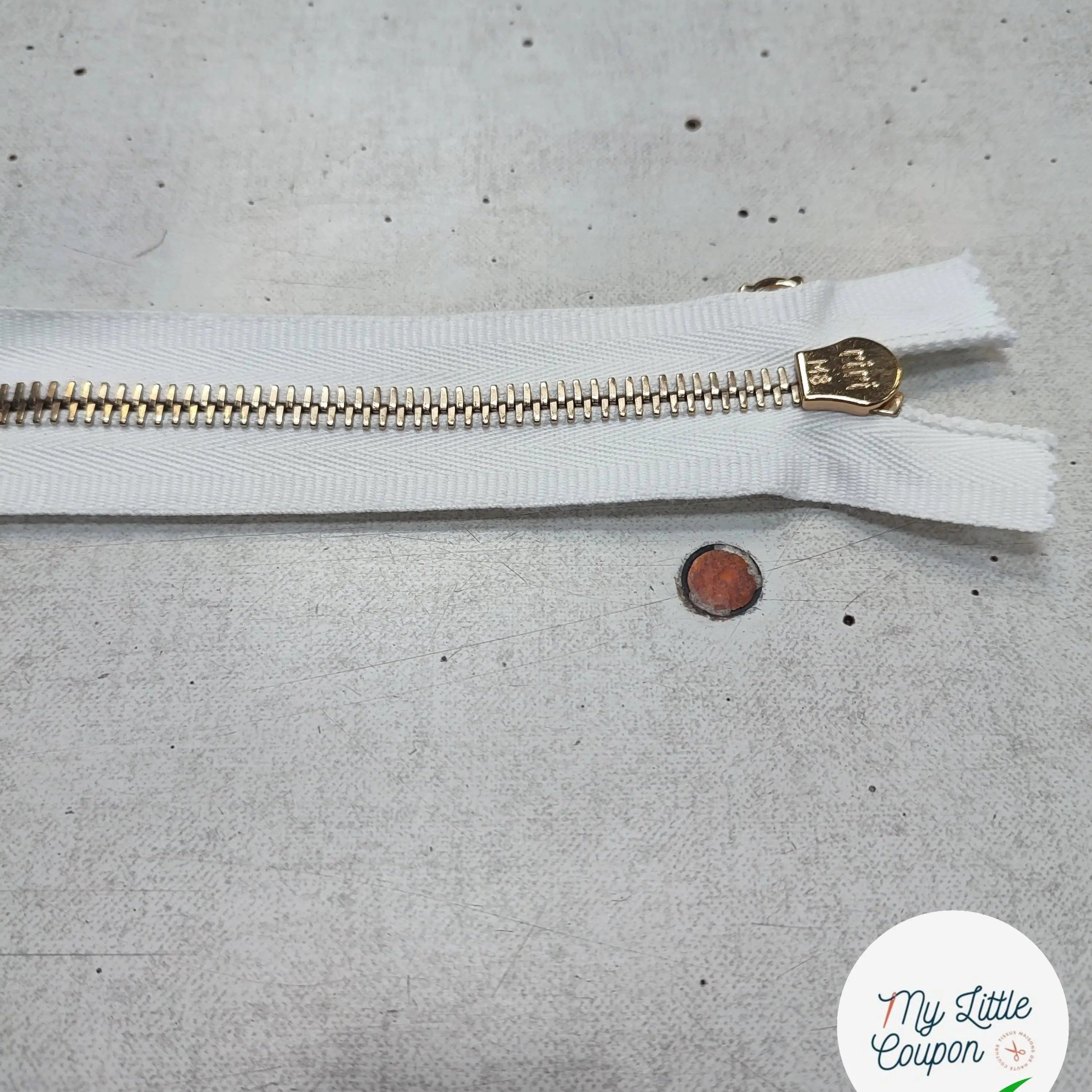 FERMETURE RIRI METAL SÉPARABLE BLANC 100CM M8 - My Little Coupon