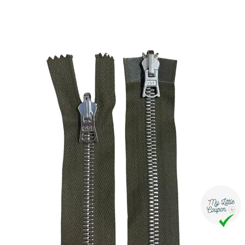 FERMETURE RIRI METAL REVERSIBLE NON SEPARABLE 85CM KAKI - My Little Coupon