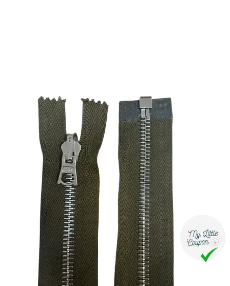 FERMETURE RIRI MÉTAL REVERSIBLE SÉPARABLE 75CM KAKI - My Little Coupon