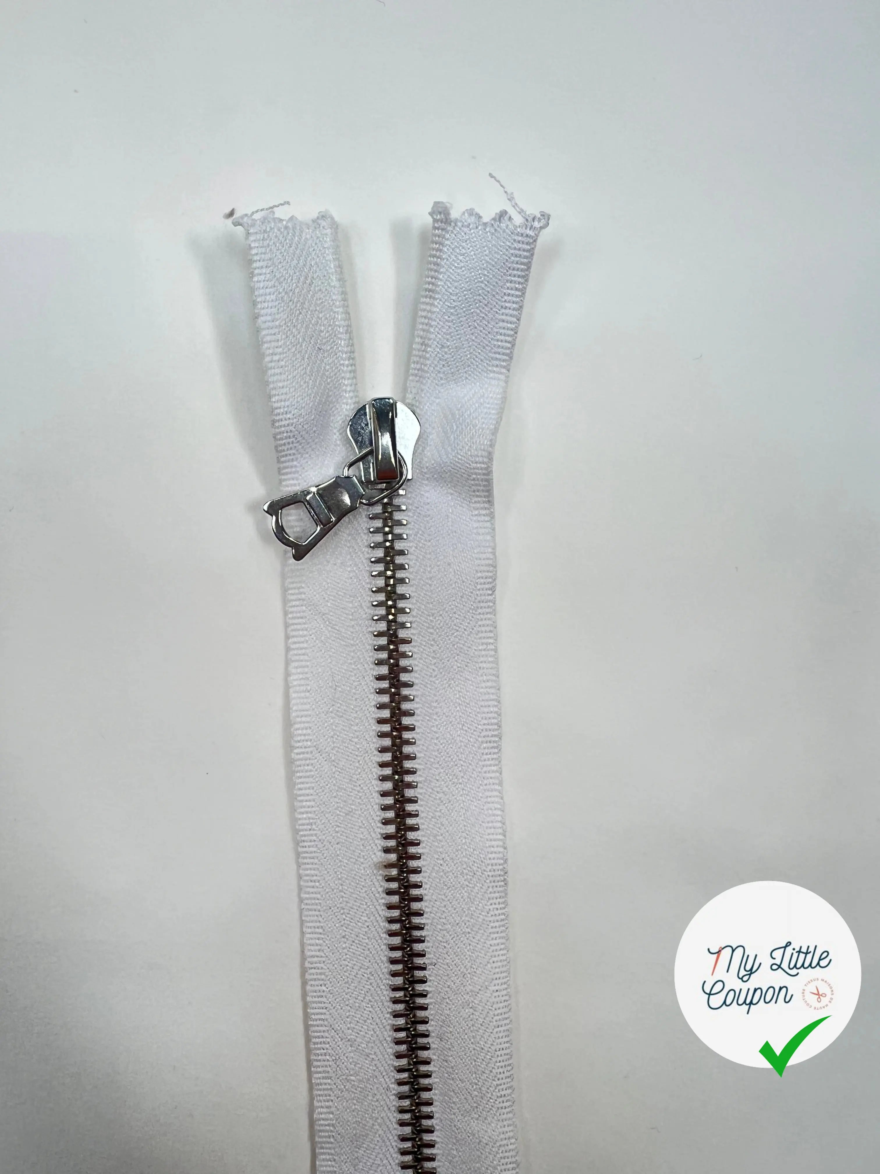 FERMETURE RIRI MÉTAL SÉPARABLE 25CM M6 BLANC - My Little Coupon