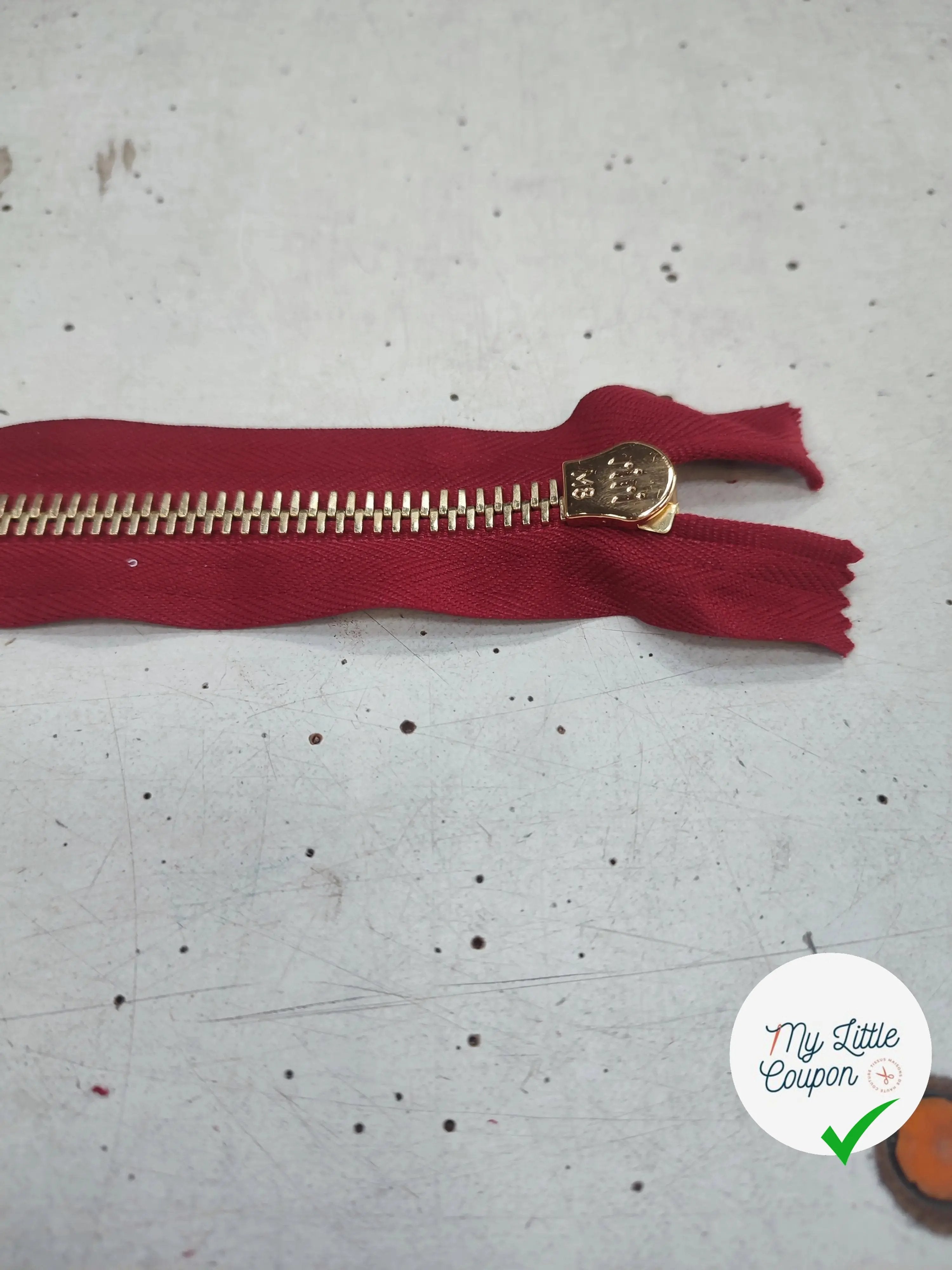 FERMETURE RIRI METAL NON SÉPARABLE 25CM MARRON CITROUILLE - My Little Coupon