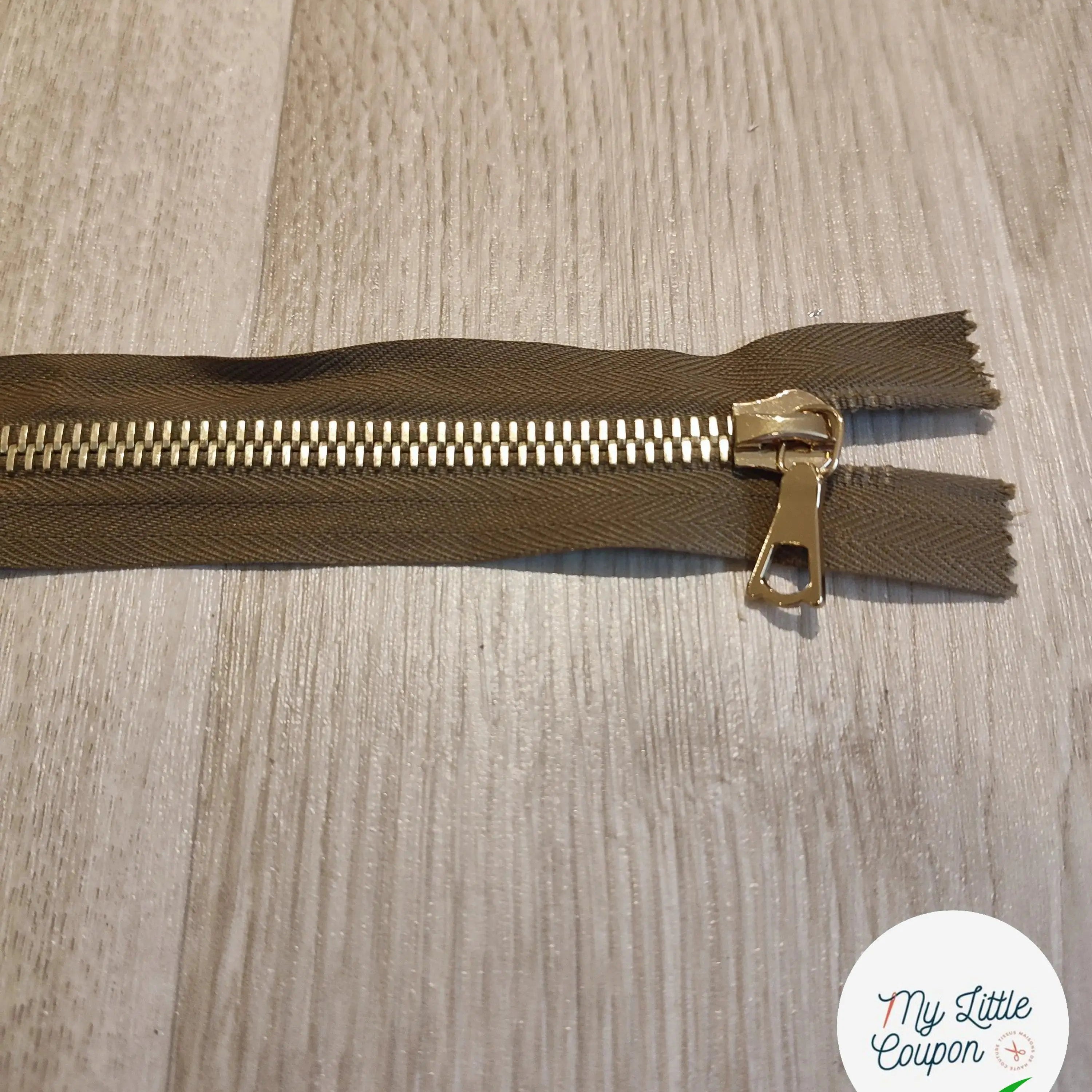 FERMETURE RIRI METAL SÉPARABLE DOUBLE CHEMINS RÉVERSIBLE 95CM MARRON FONCÉ - My Little Coupon