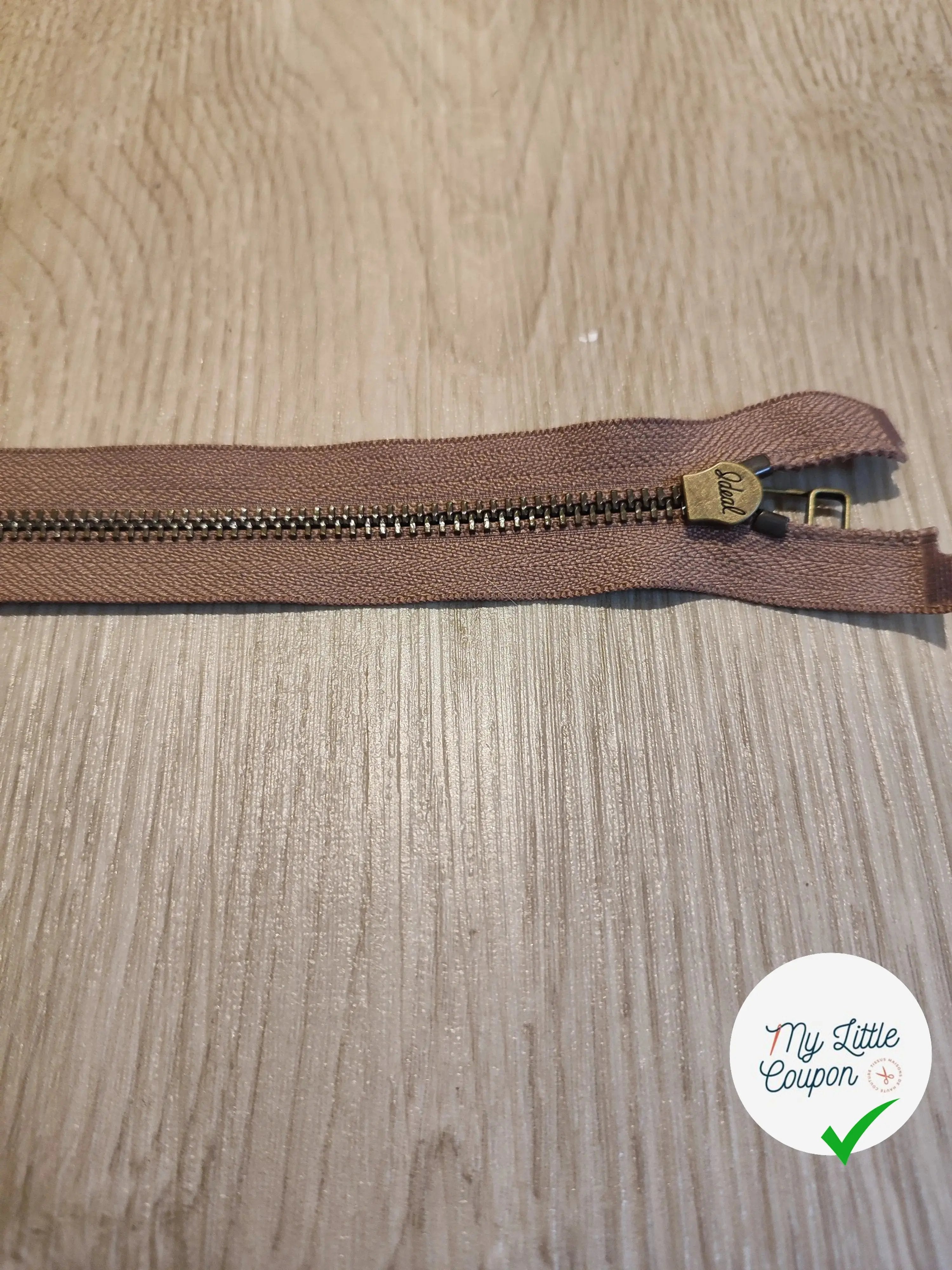 FERMETURE RIRI METAL SÉPARABLE 90CM MARRON CAFÉ - My Little Coupon