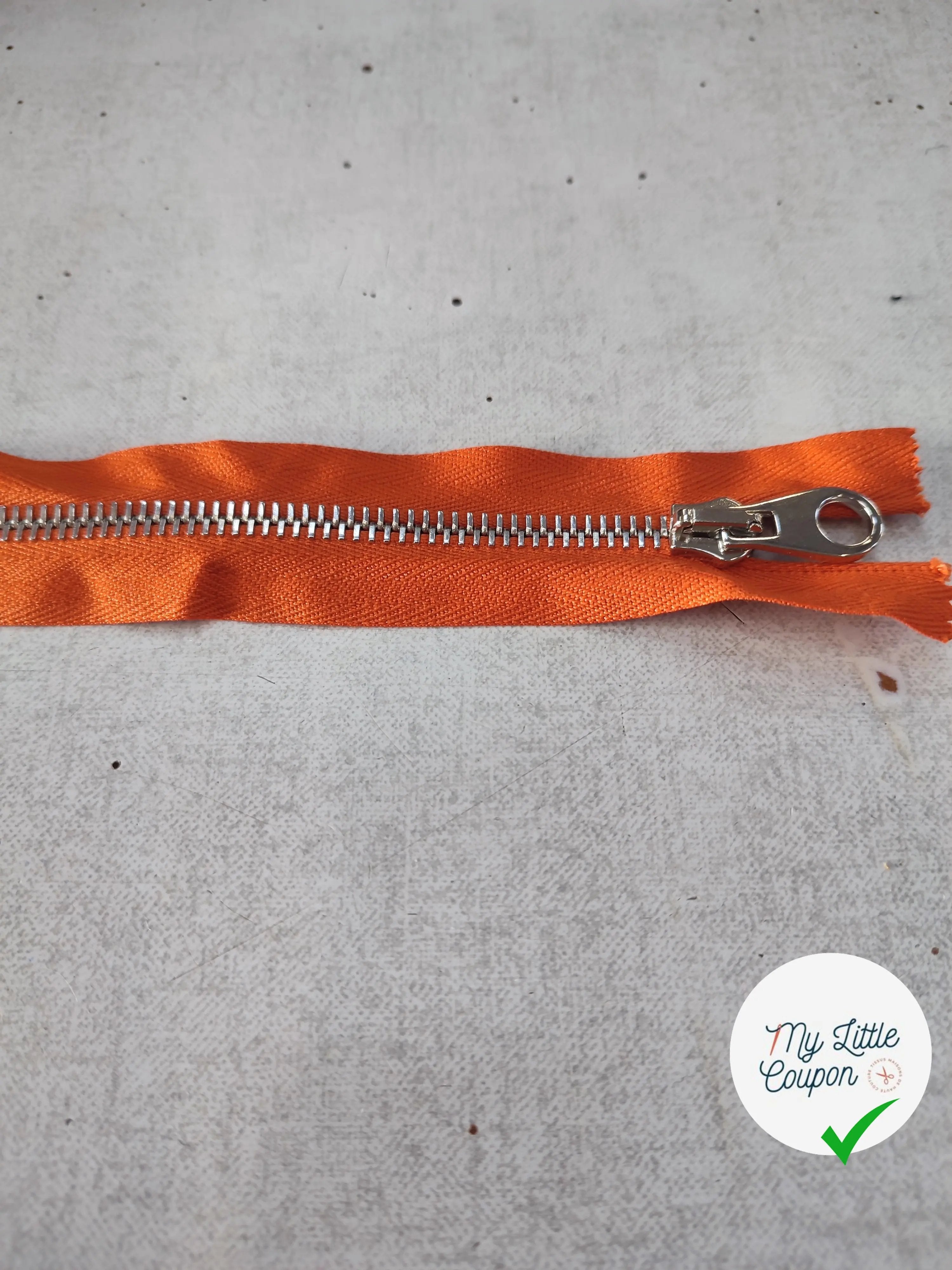 FERMETURE RIRI METAL SÉPARABLE 50CM ORANGE M6 - My Little Coupon
