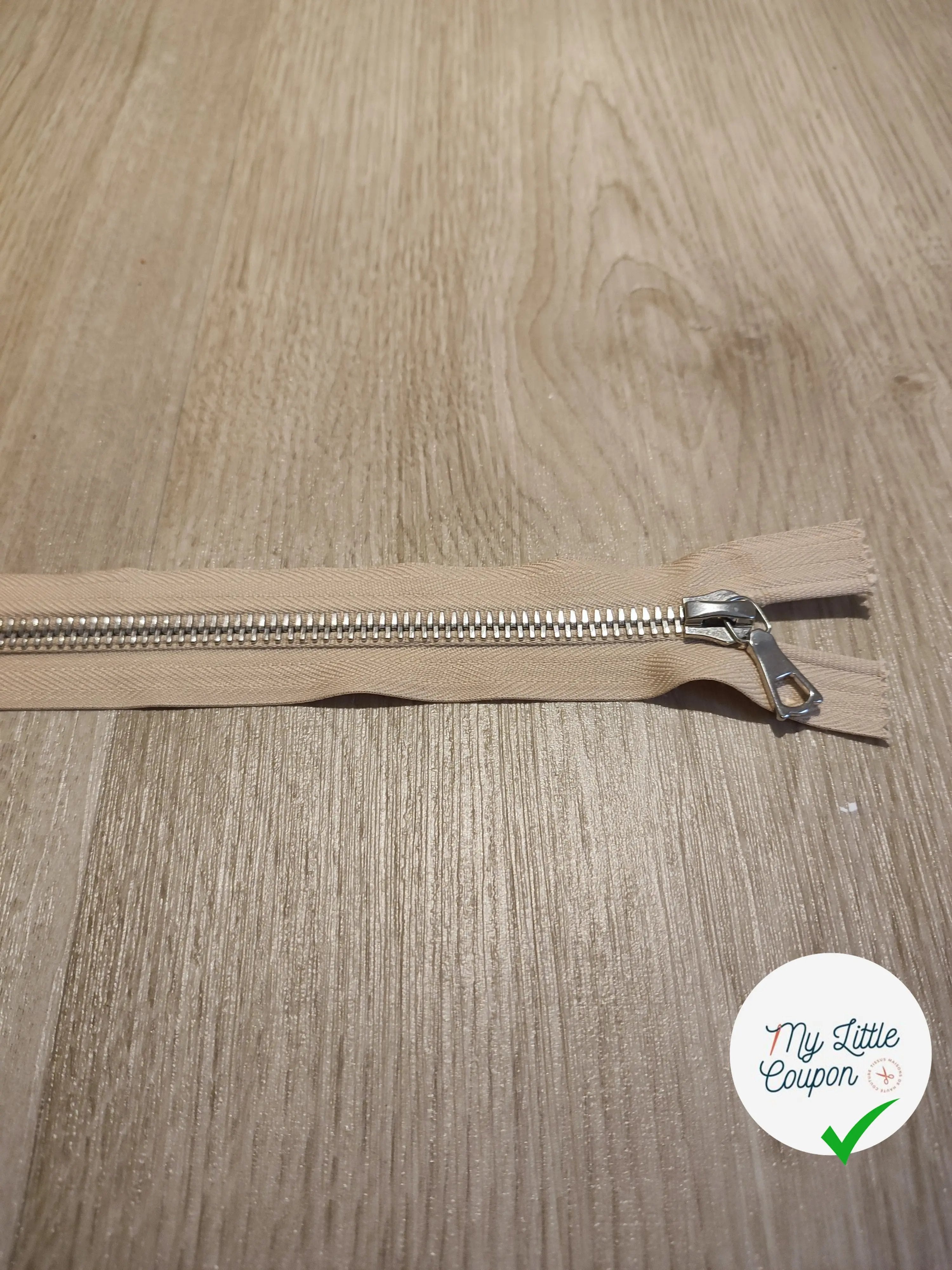 FERMETURE RIRI METAL SEPARABLE 60CM BEIGE - My Little Coupon