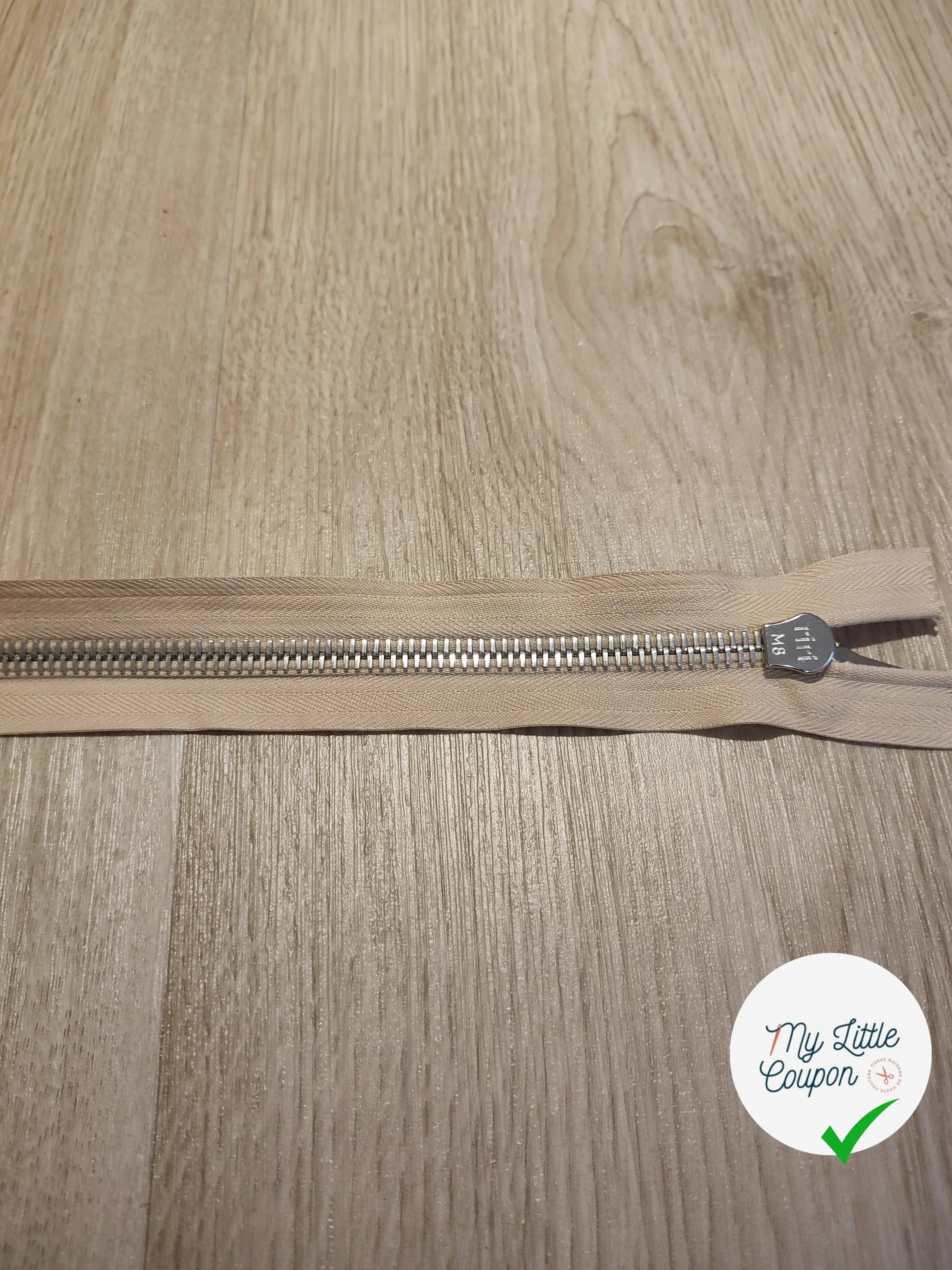 FERMETURE RIRI METAL SEPARABLE 60CM BEIGE - My Little Coupon