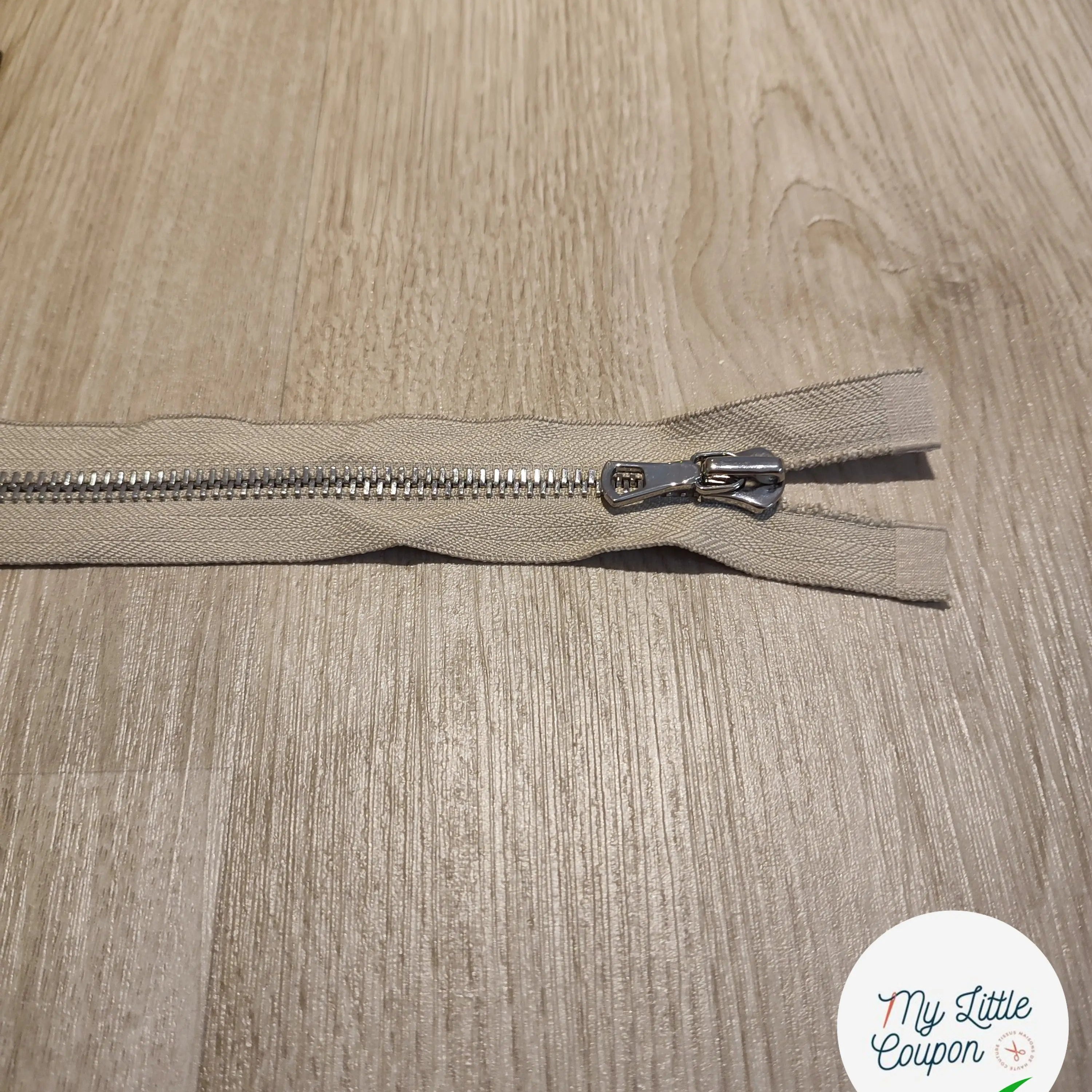 FERMETURE RIRI METAL SEPARABLE 60CM BEIGE - My Little Coupon