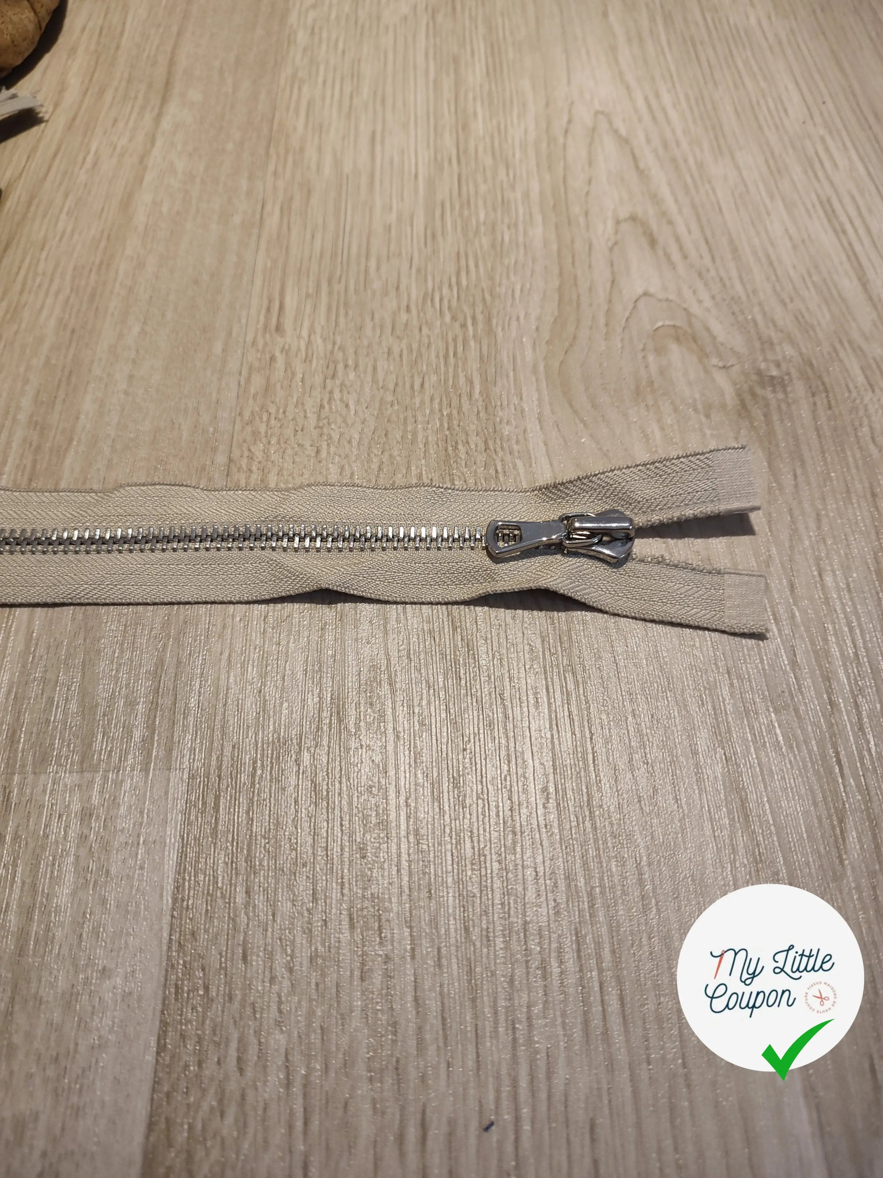 FERMETURE RIRI METAL SEPARABLE 60CM BEIGE - My Little Coupon