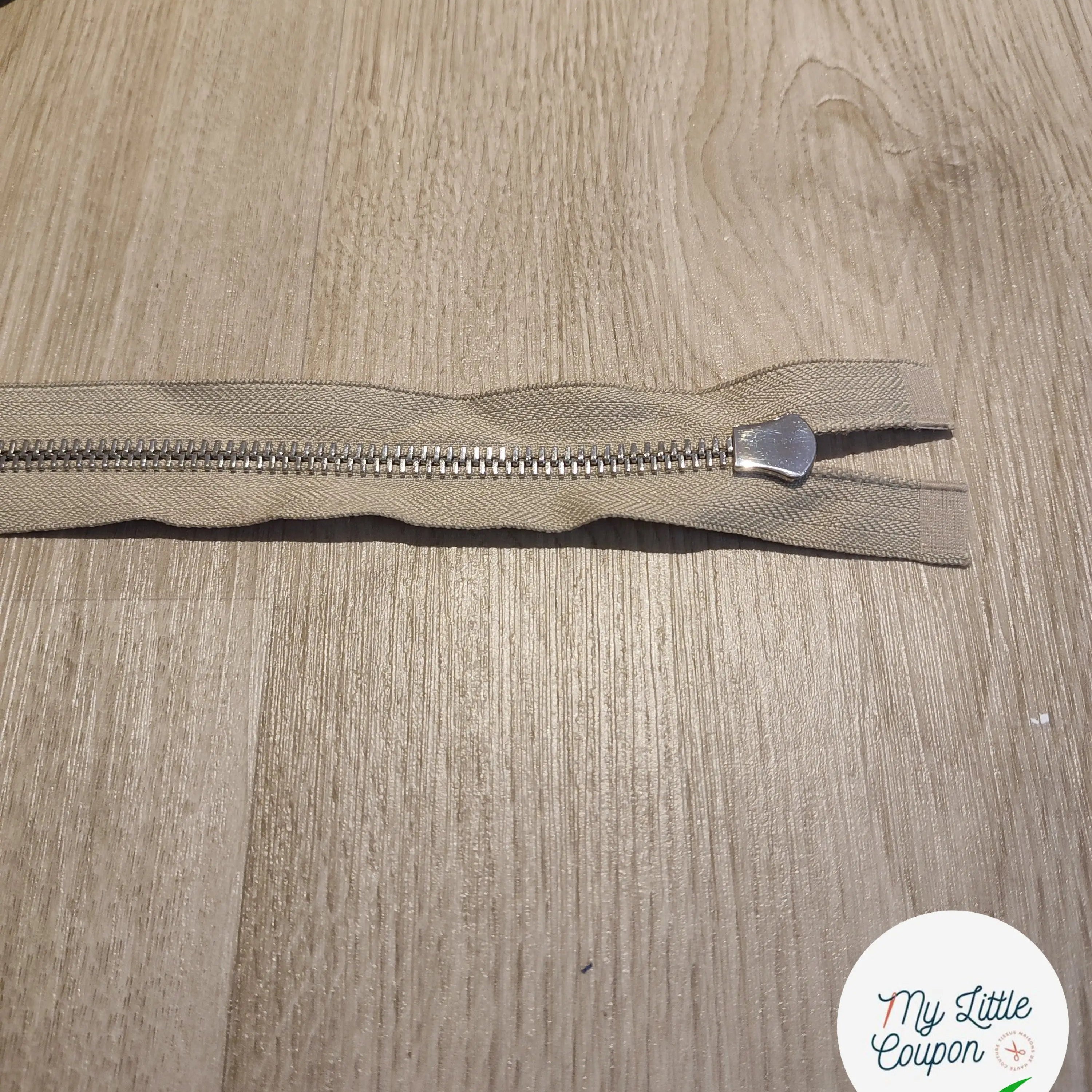 FERMETURE RIRI METAL SEPARABLE 60CM BEIGE - My Little Coupon
