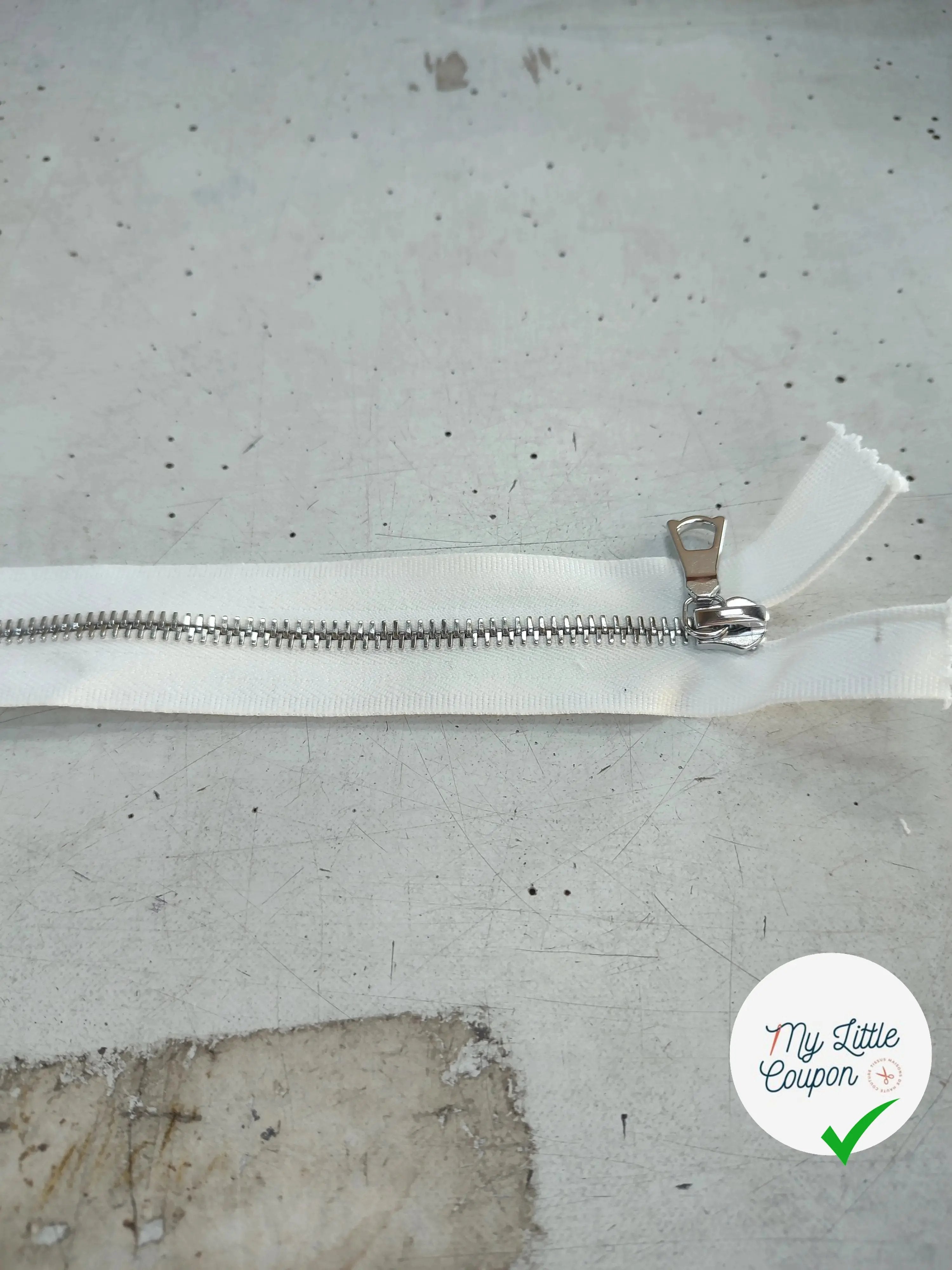 FERMETURE RIRI MÉTAL SÉPARABLE 90CM BLANC - My Little Coupon