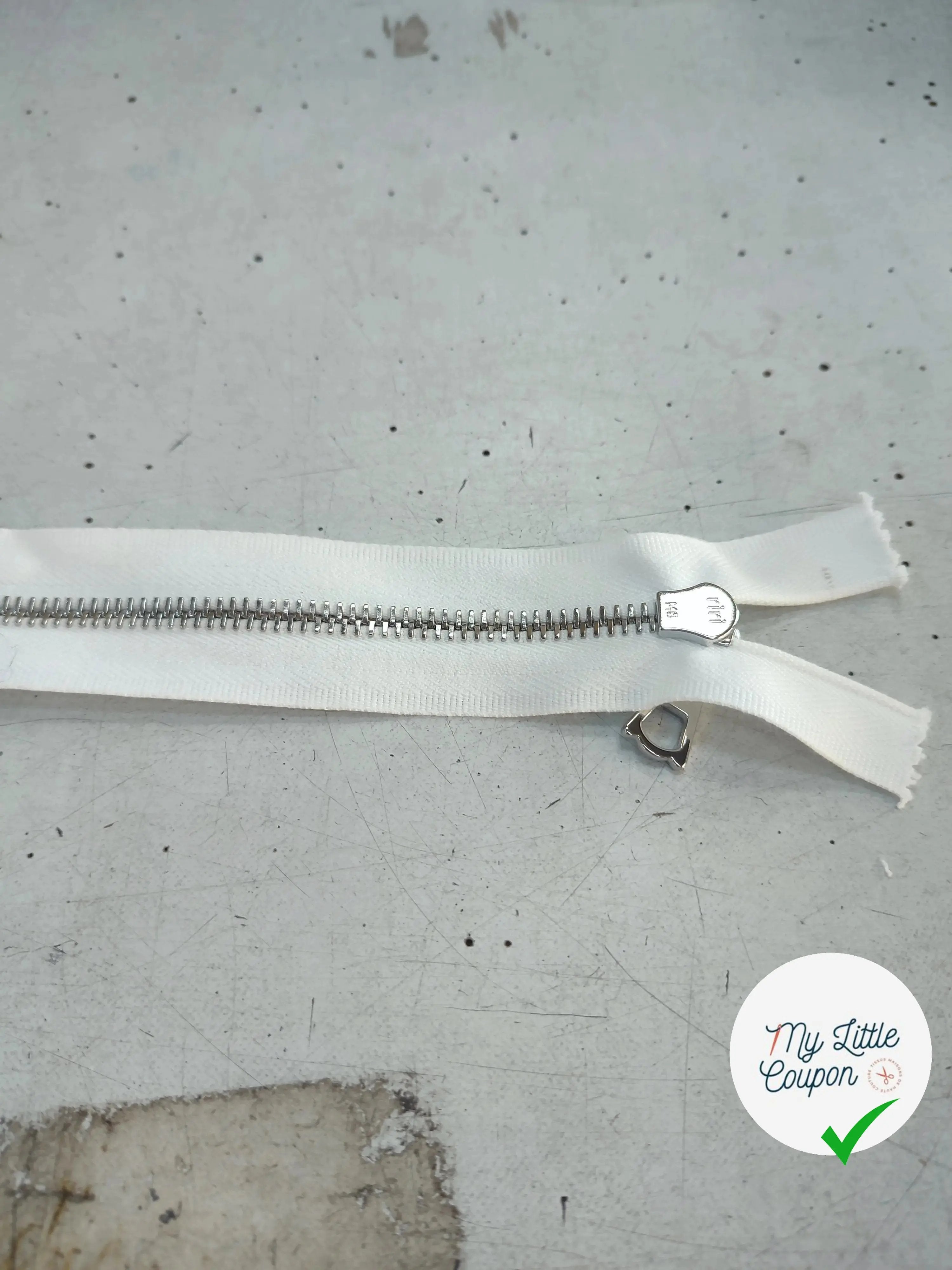 FERMETURE RIRI MÉTAL SÉPARABLE 90CM BLANC - My Little Coupon