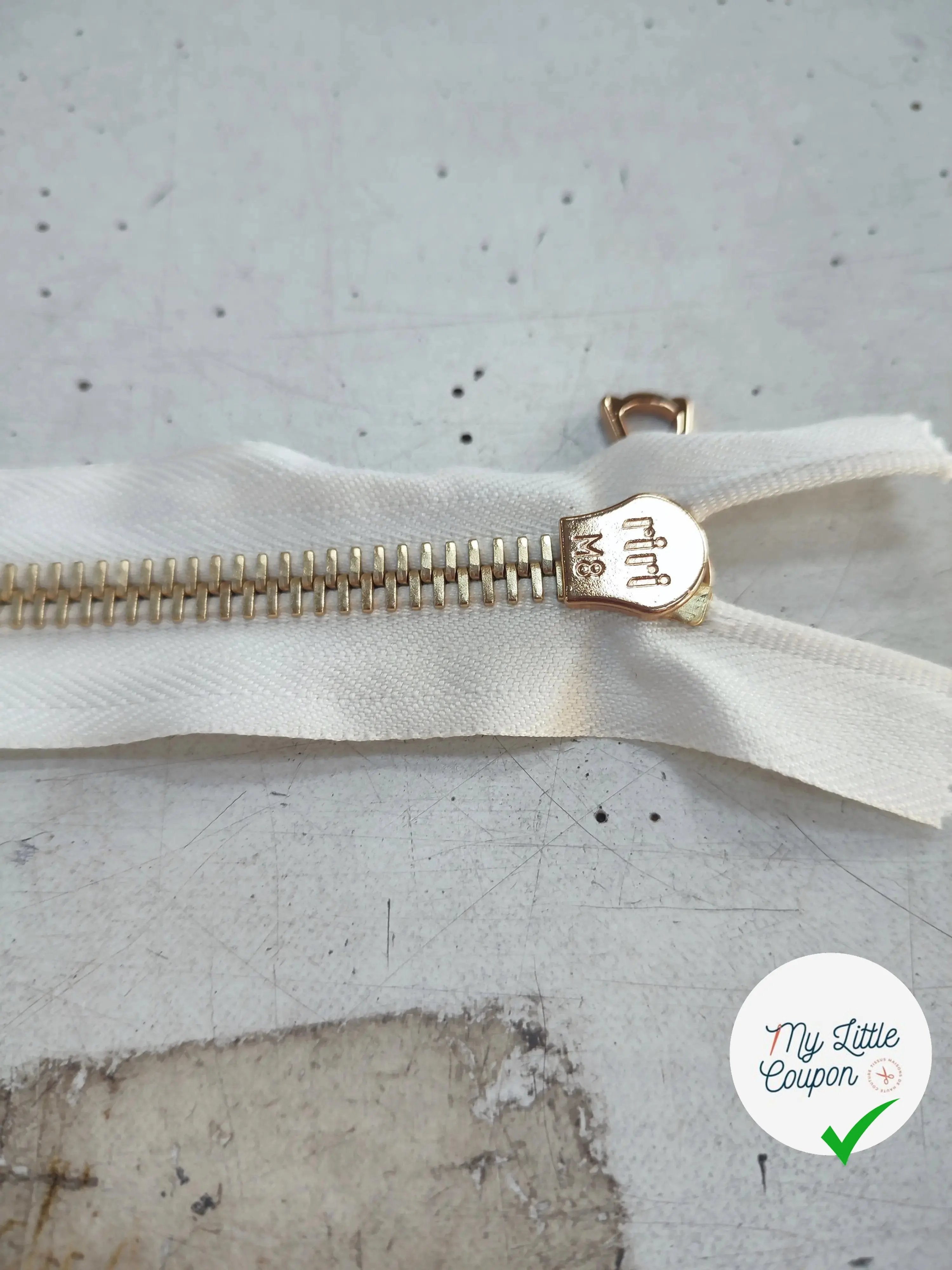 FERMETURE RIRI MÉTAL NON SÉPARABLE DOUBLE ZIP RÉVERSIBLE 60CM - My Little Coupon