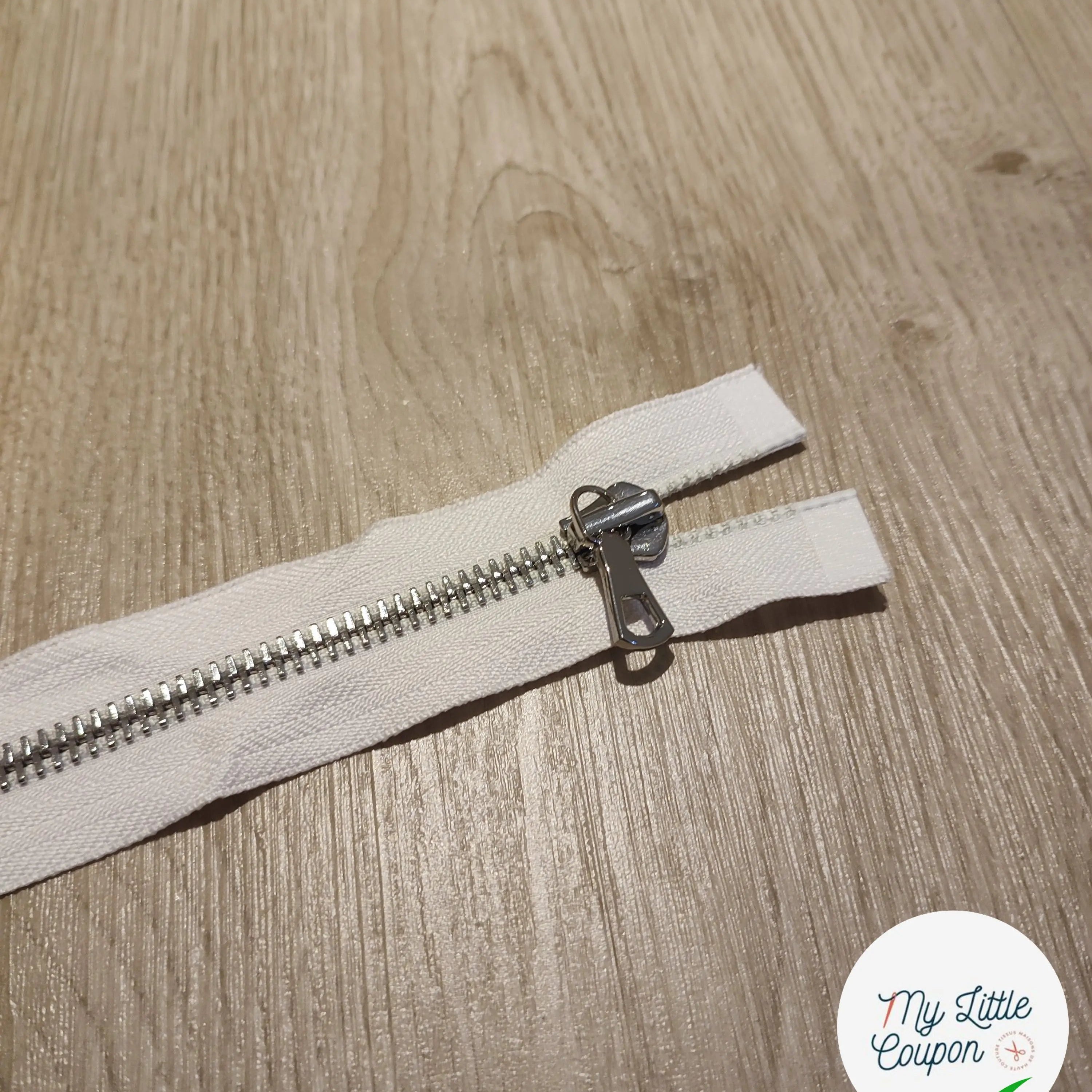 FERMETURE RIRI METAL SEPARABLE 60CM BLANC - My Little Coupon