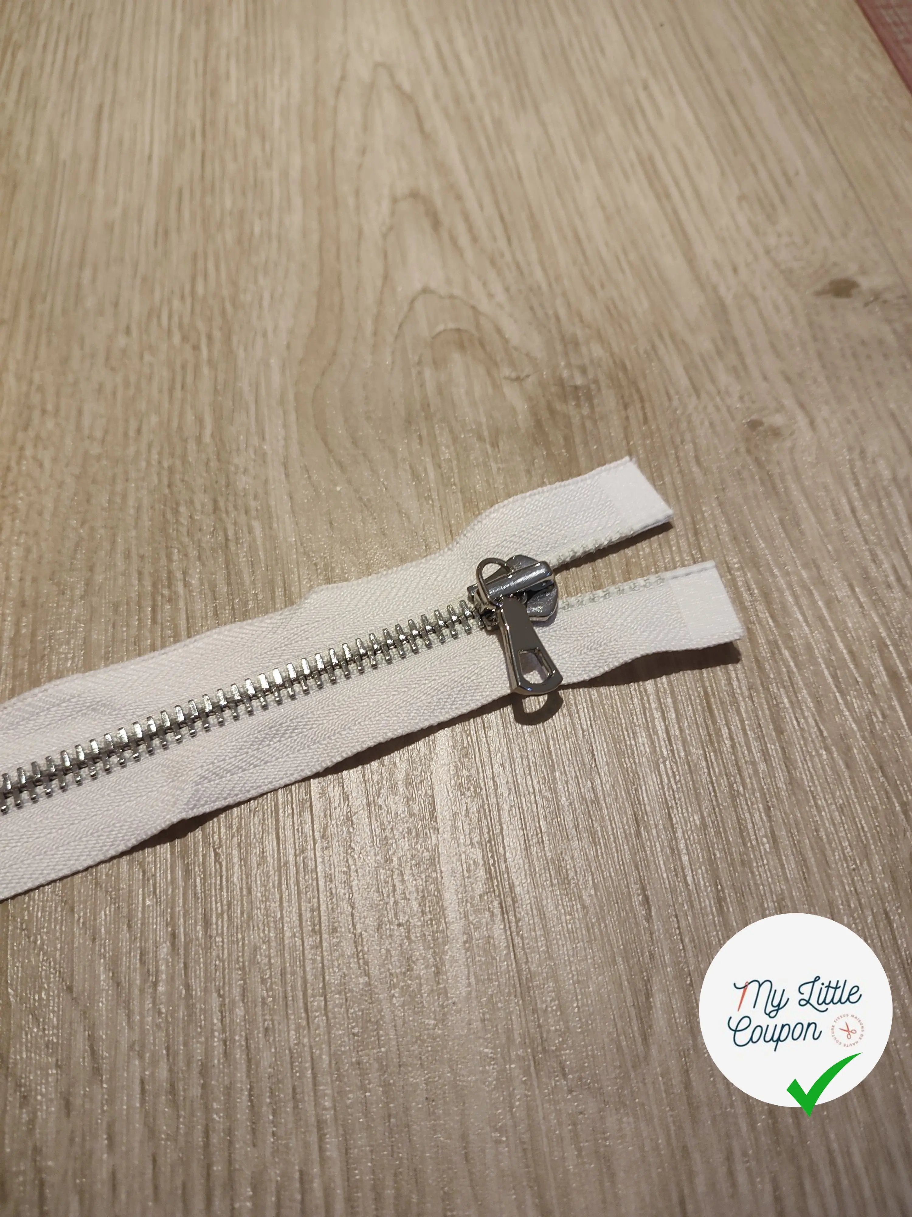 FERMETURE RIRI METAL SEPARABLE 60CM BLANC - My Little Coupon