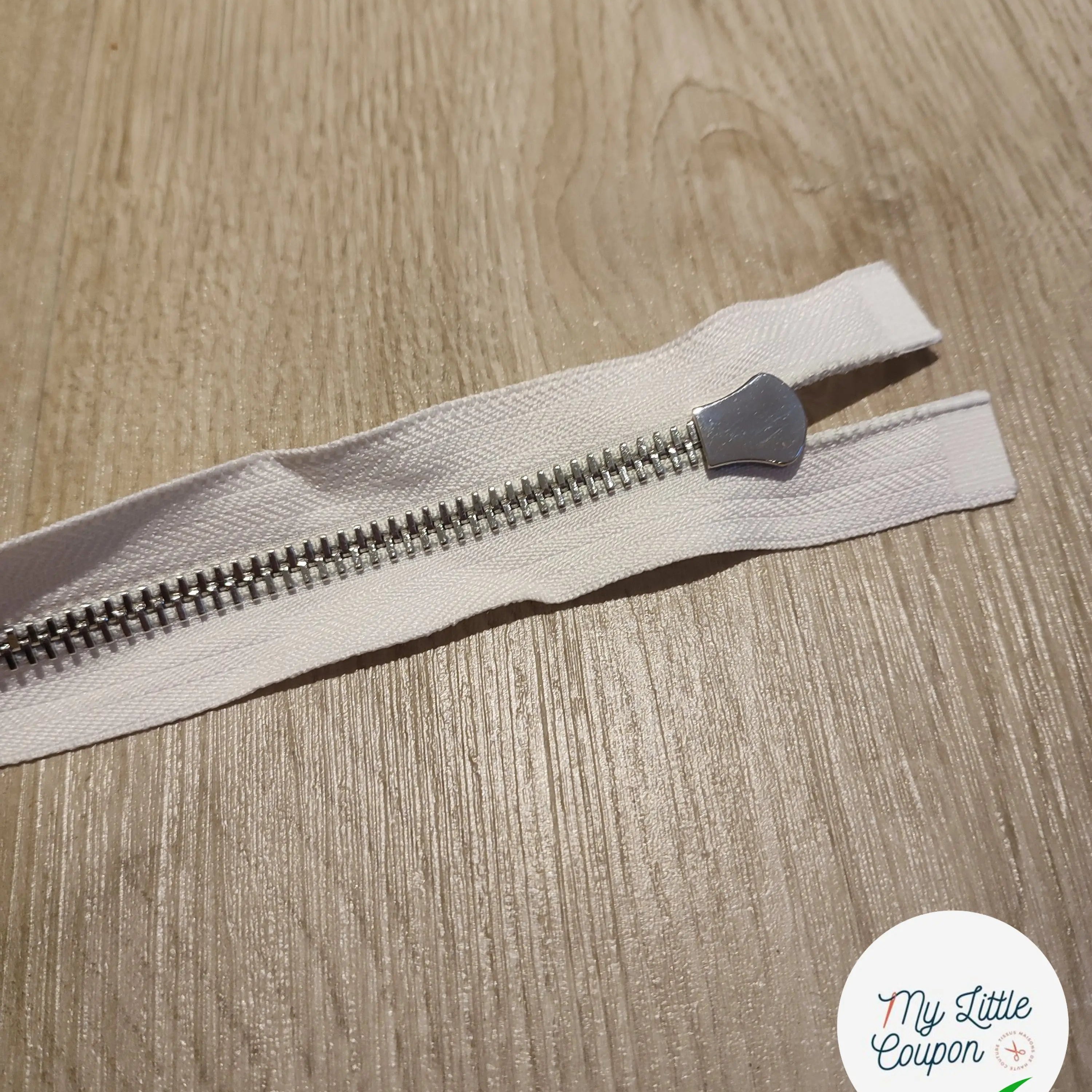 FERMETURE RIRI METAL SEPARABLE 60CM BLANC - My Little Coupon