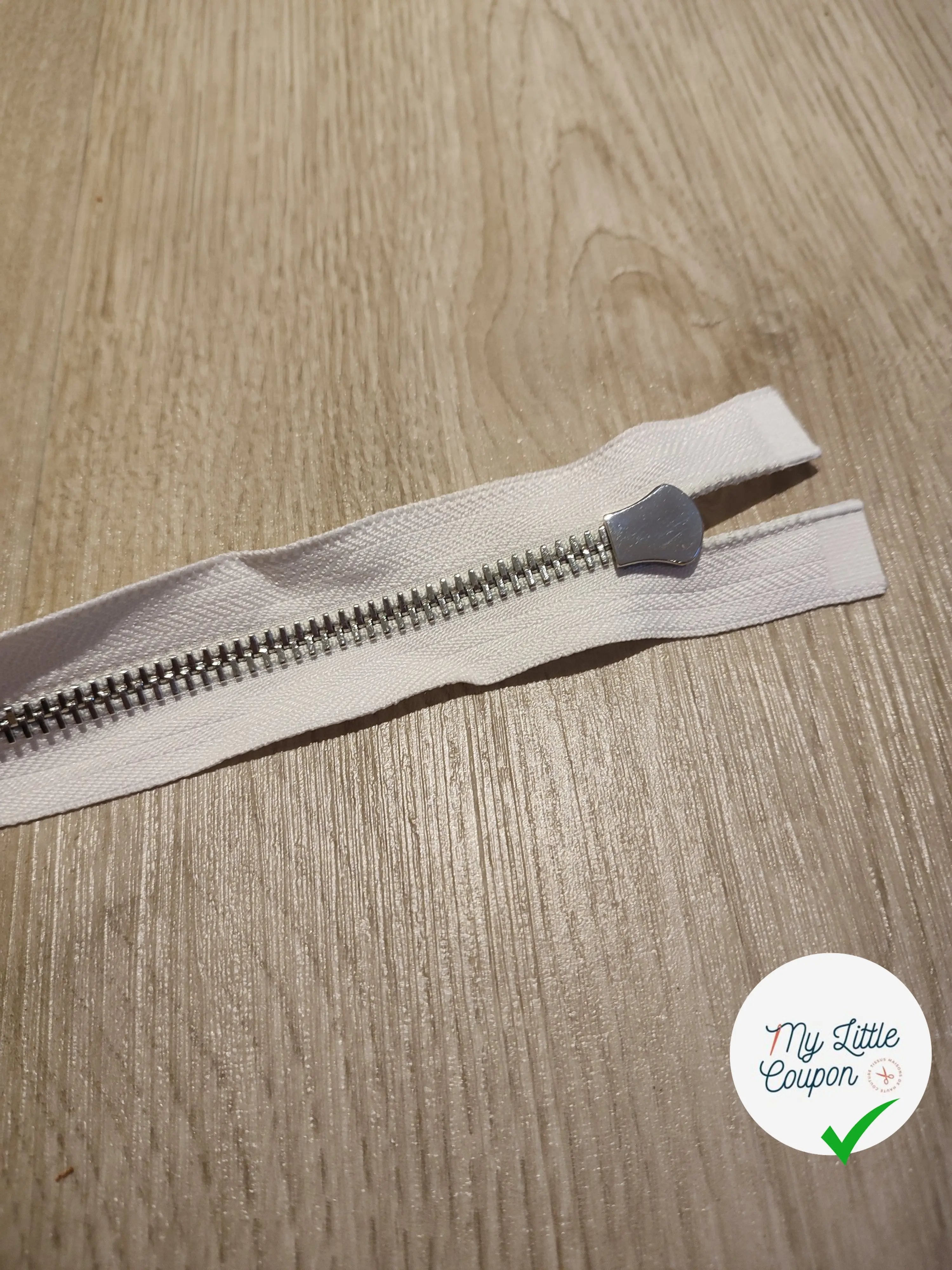 FERMETURE RIRI METAL SEPARABLE 60CM BLANC - My Little Coupon