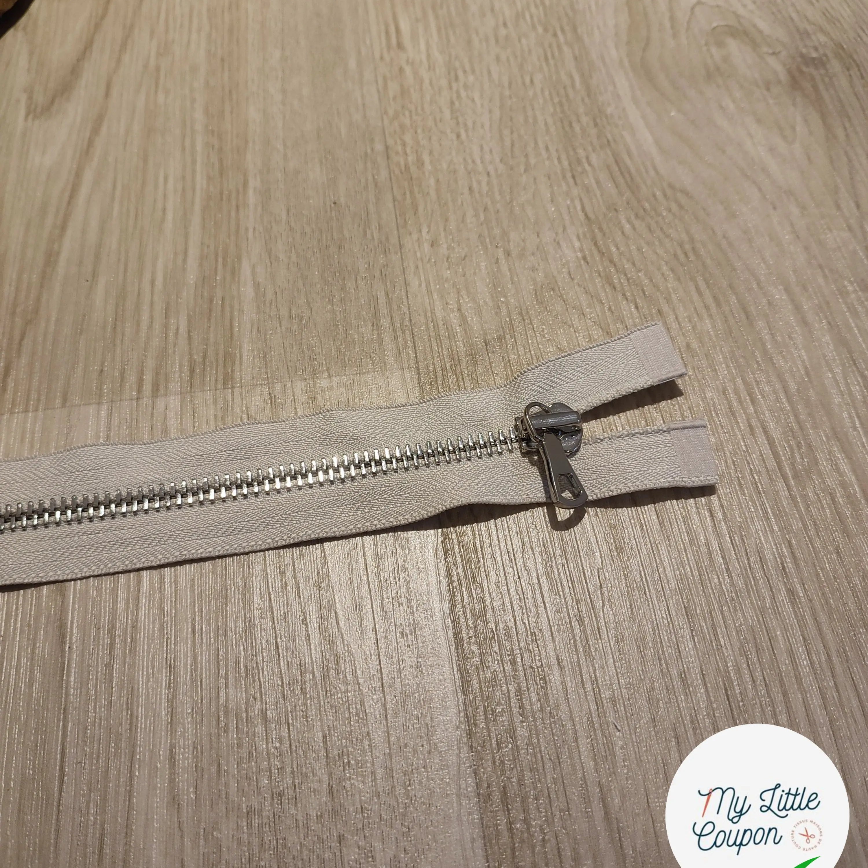 FERMETURE RIRI METAL SEPARABLE 60CM GRIS CLAIR - My Little Coupon