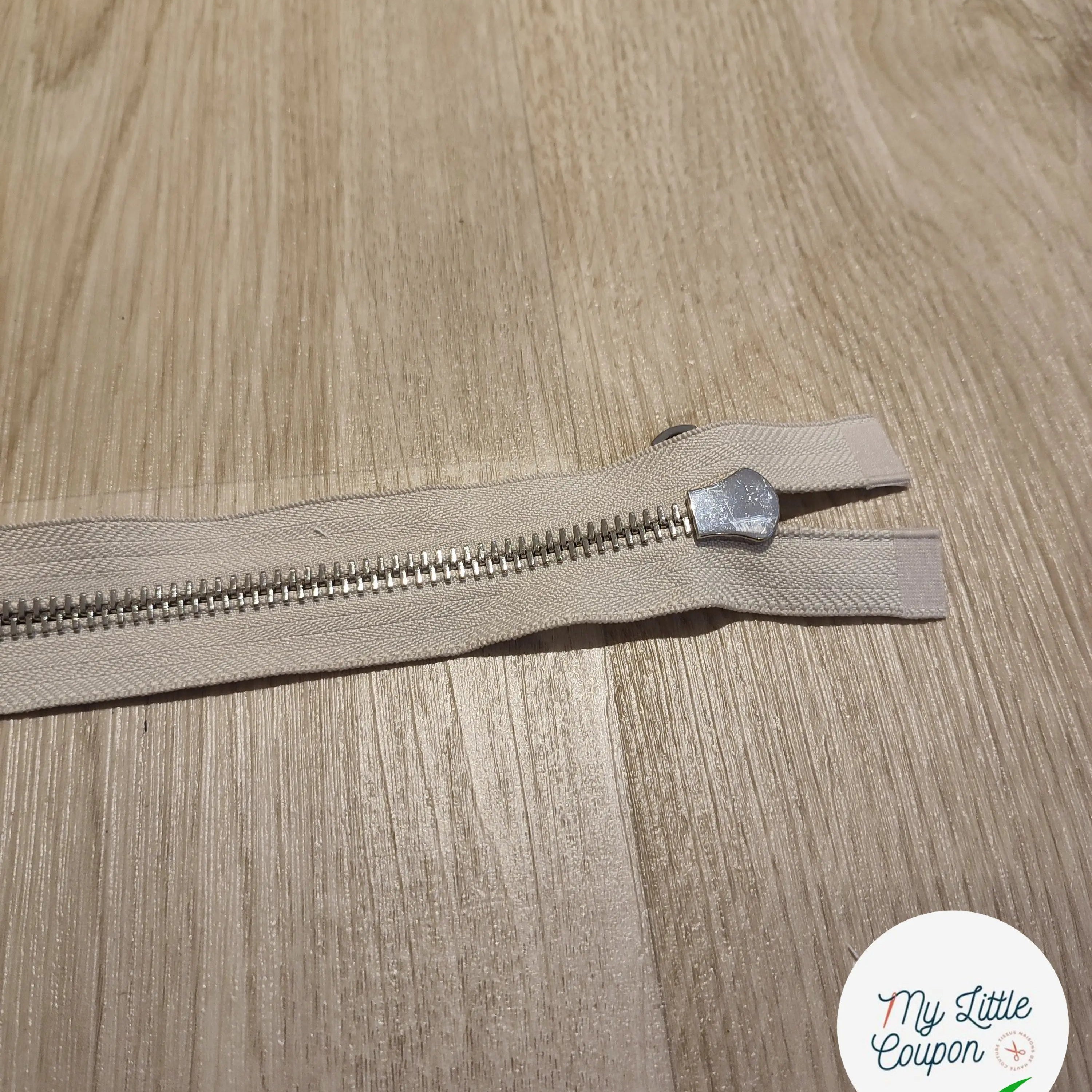 FERMETURE RIRI METAL SEPARABLE 60CM GRIS CLAIR - My Little Coupon