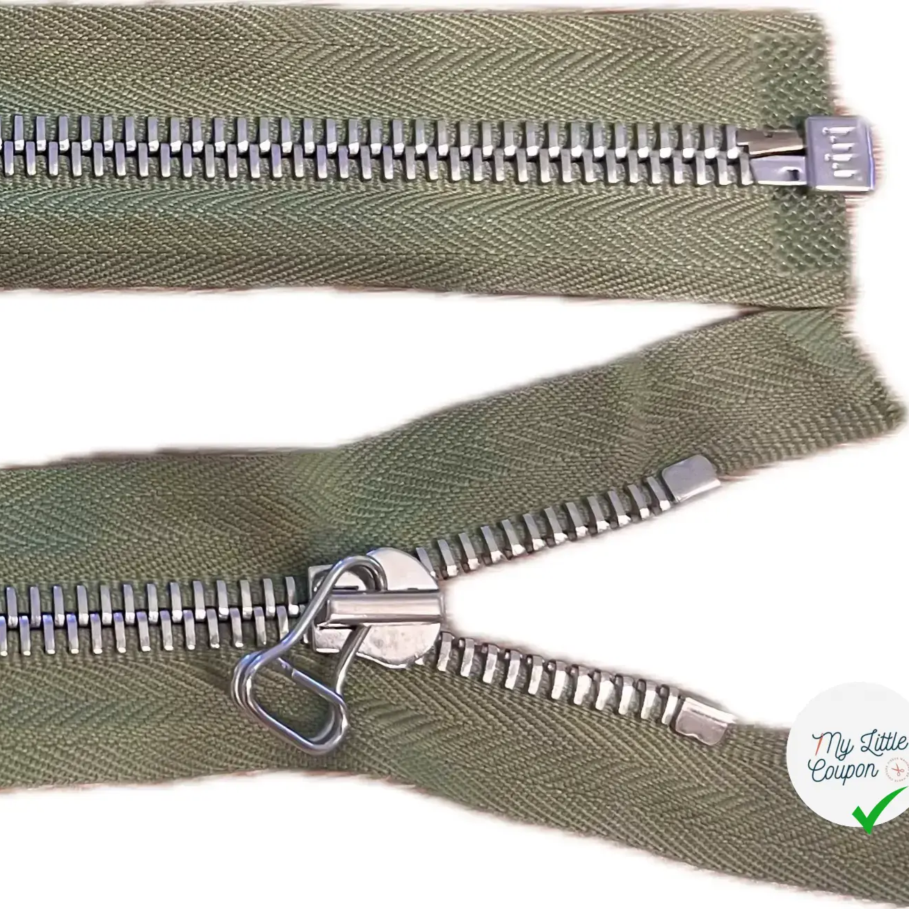 FERMETURE RIRI MÉTAL SÉPARABLE 65CM M8 VERT SAUGE - My Little Coupon