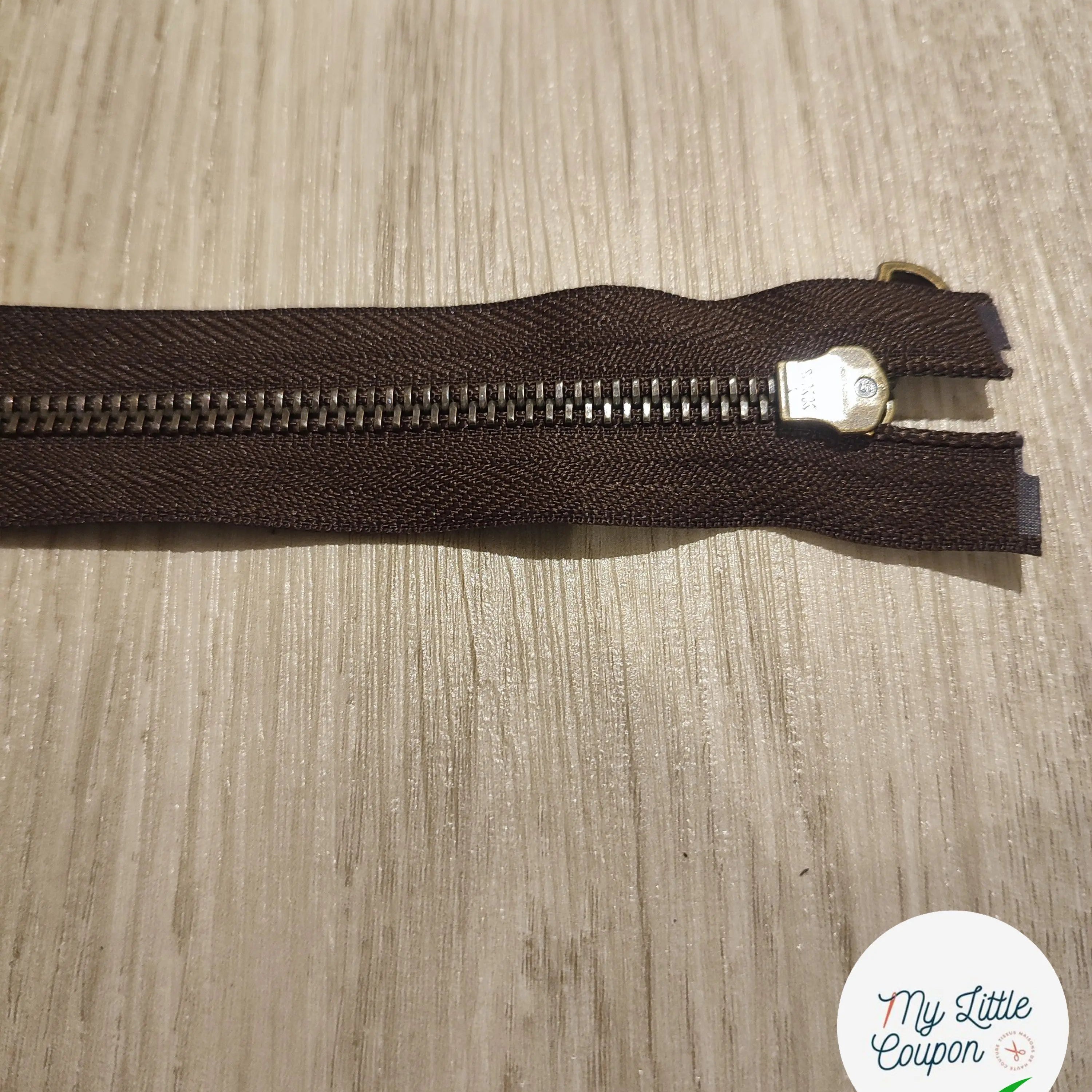 FERMETURE RIRI METAL SÉPARABLE 60CM MARRON FONCÉ - My Little Coupon