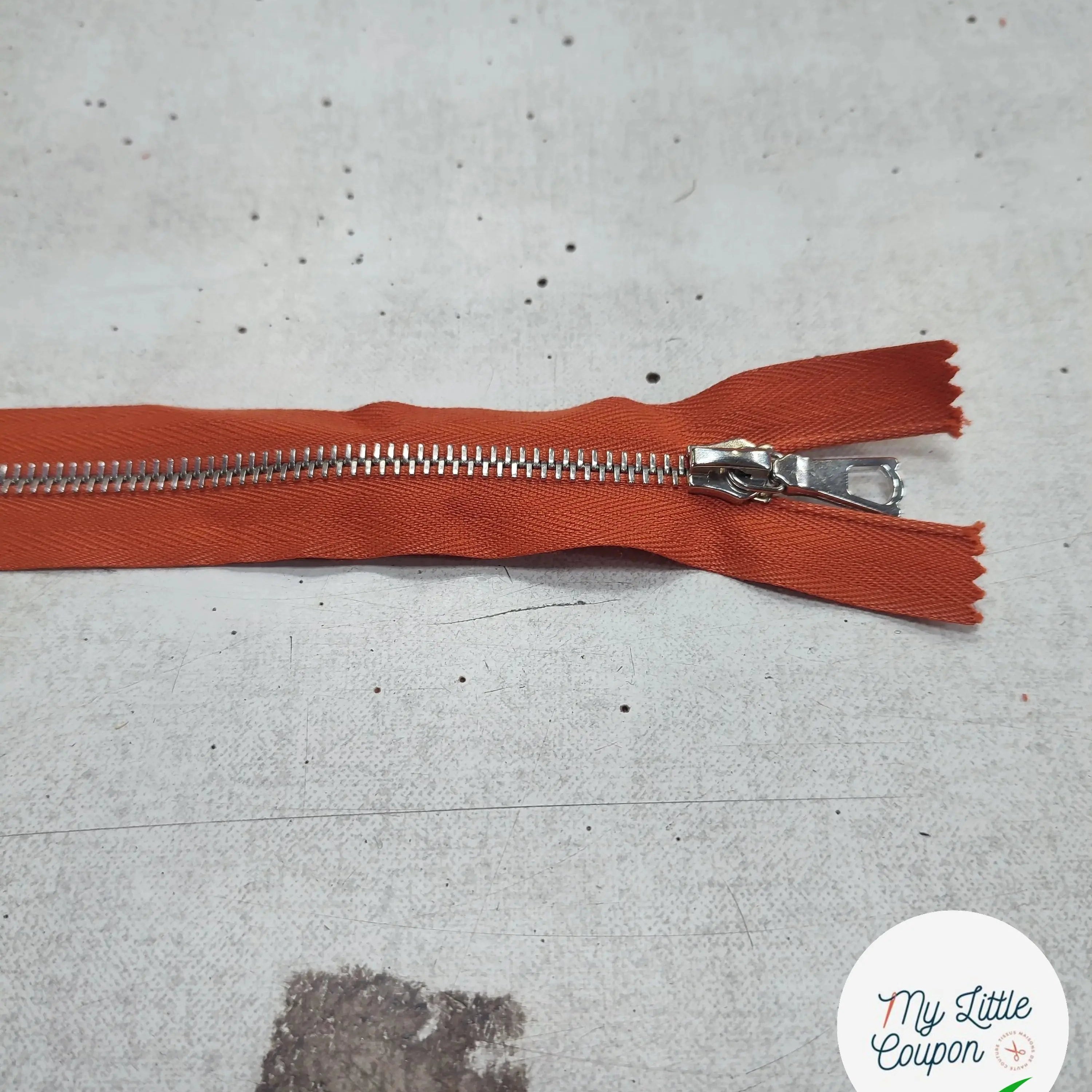 FERMETURE RIRI METAL SÉPARABLE 60CM ORANGE CITROUILLE M8 - My Little Coupon