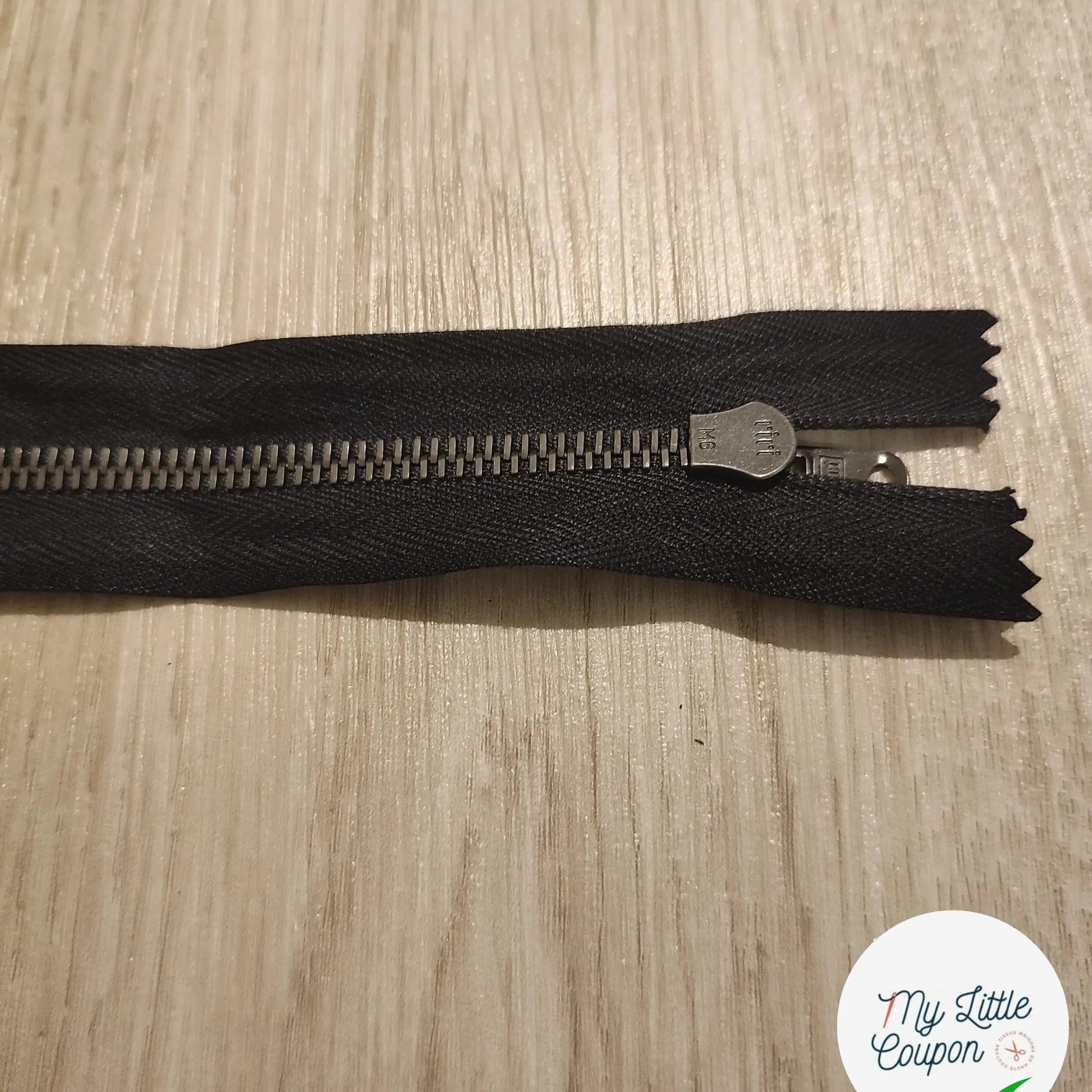 FERMETURE RIRI METAL NON SÉPARABLE 17CM NOIR - My Little Coupon