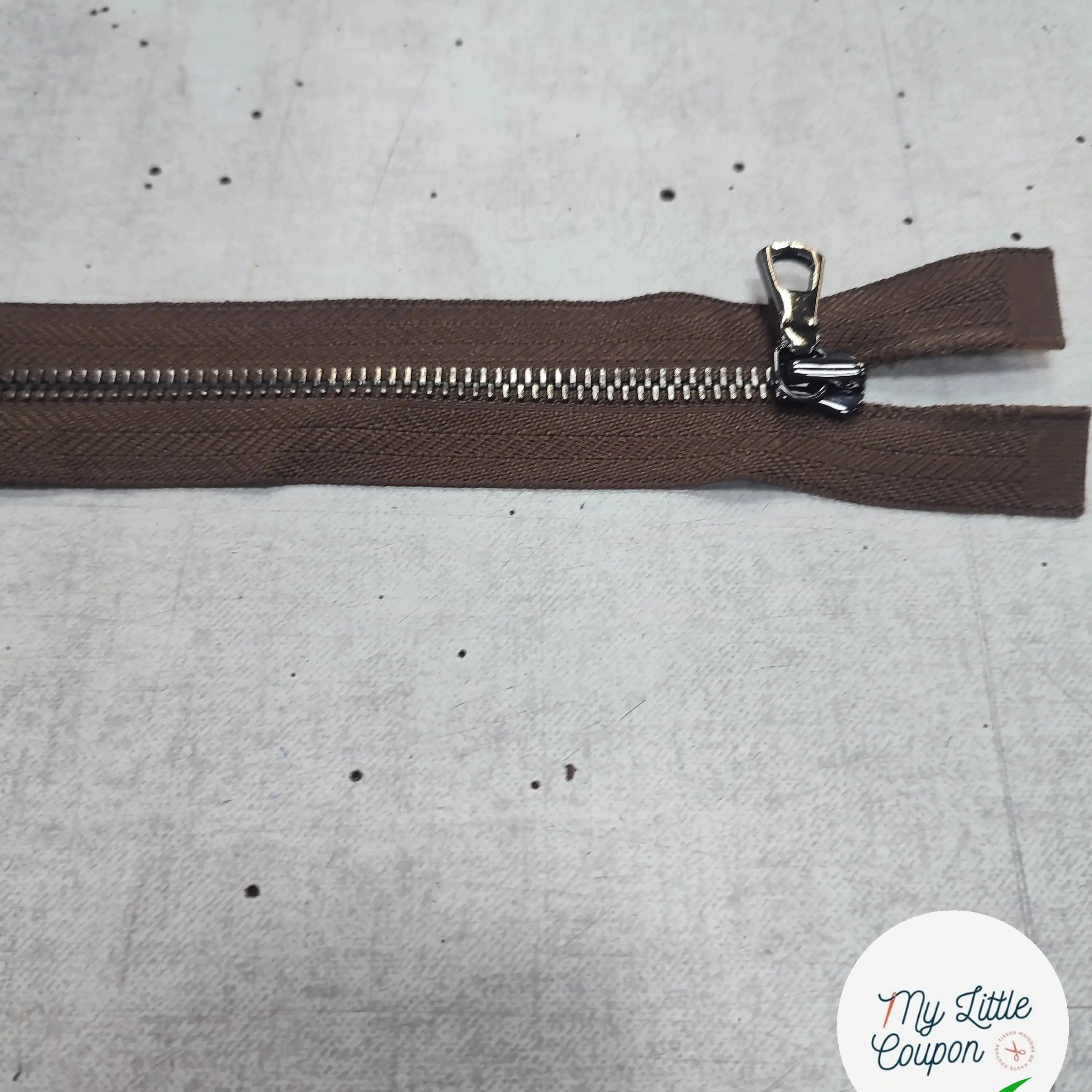 FERMETURE RIRI METAL SÉPARABLE 70CM MARRON FONCÉ - My Little Coupon