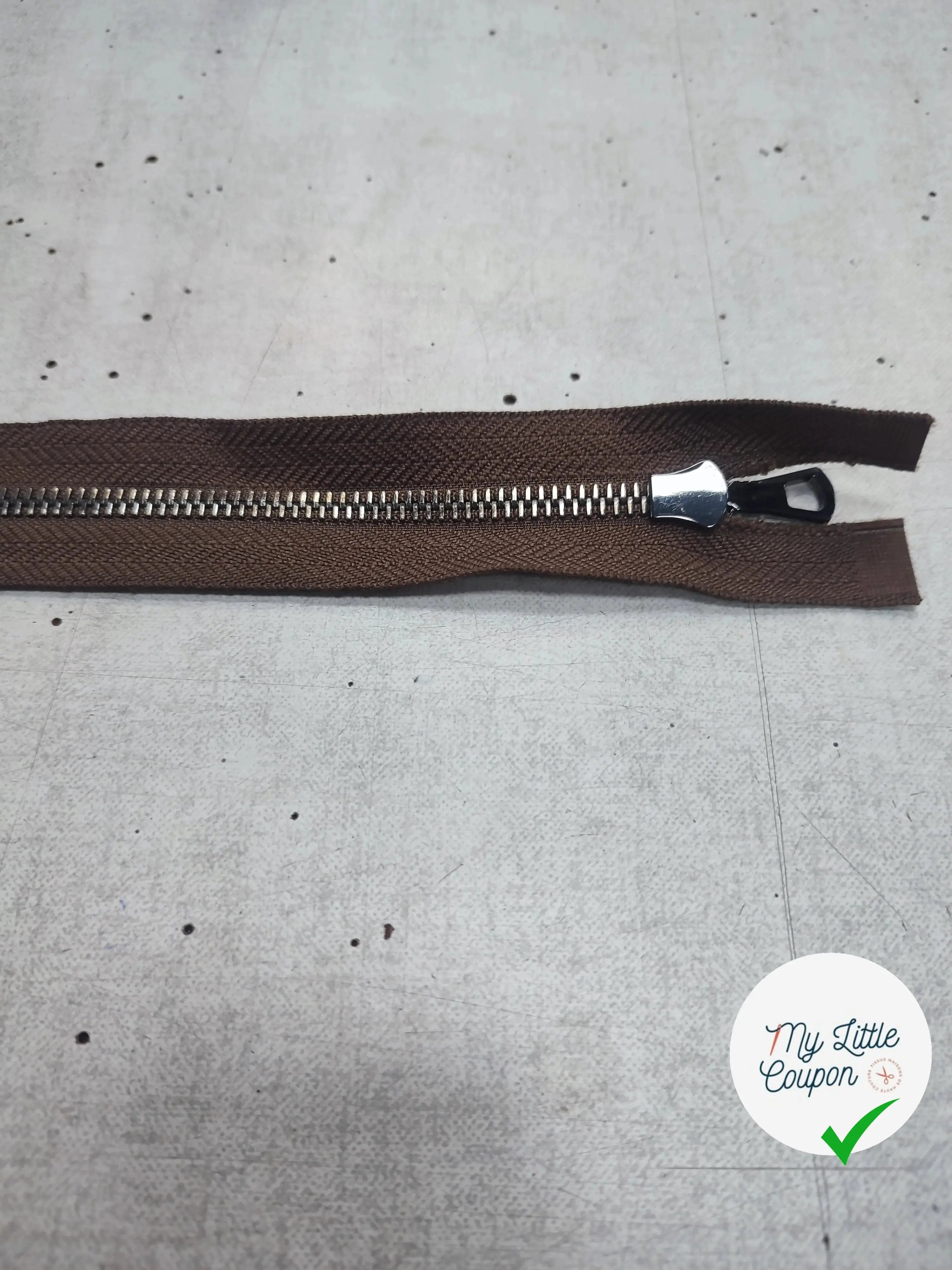 FERMETURE RIRI METAL SÉPARABLE 70CM MARRON FONCÉ - My Little Coupon