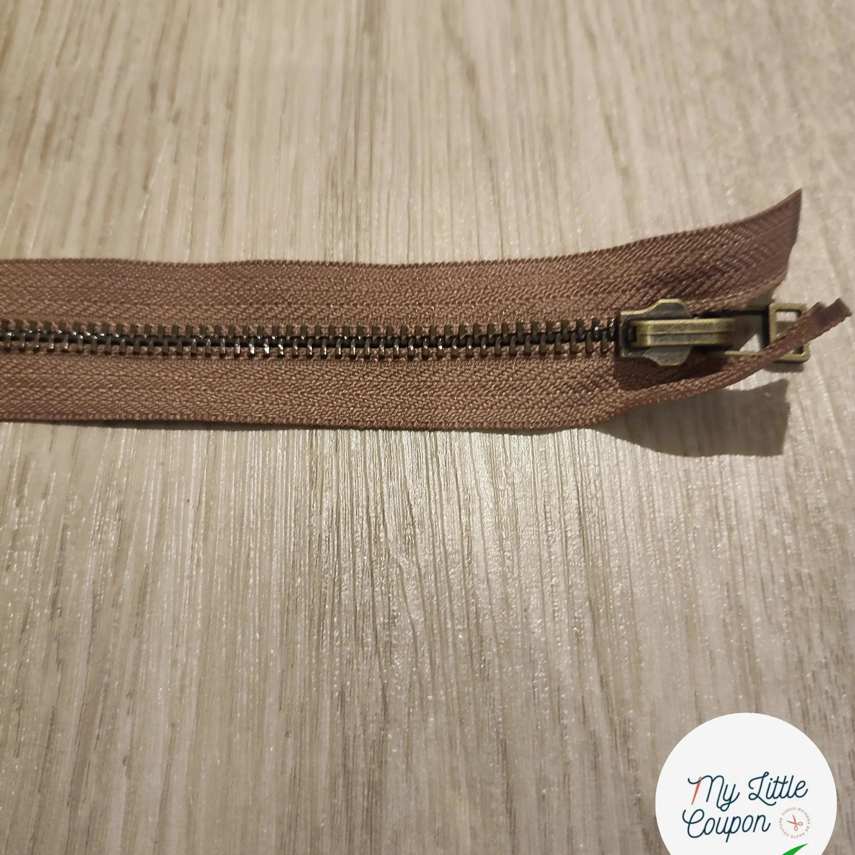 FERMETURE RIRI METAL SÉPARABLE RÉVERSIBLE 90CM MARRON CLAIR - My Little Coupon