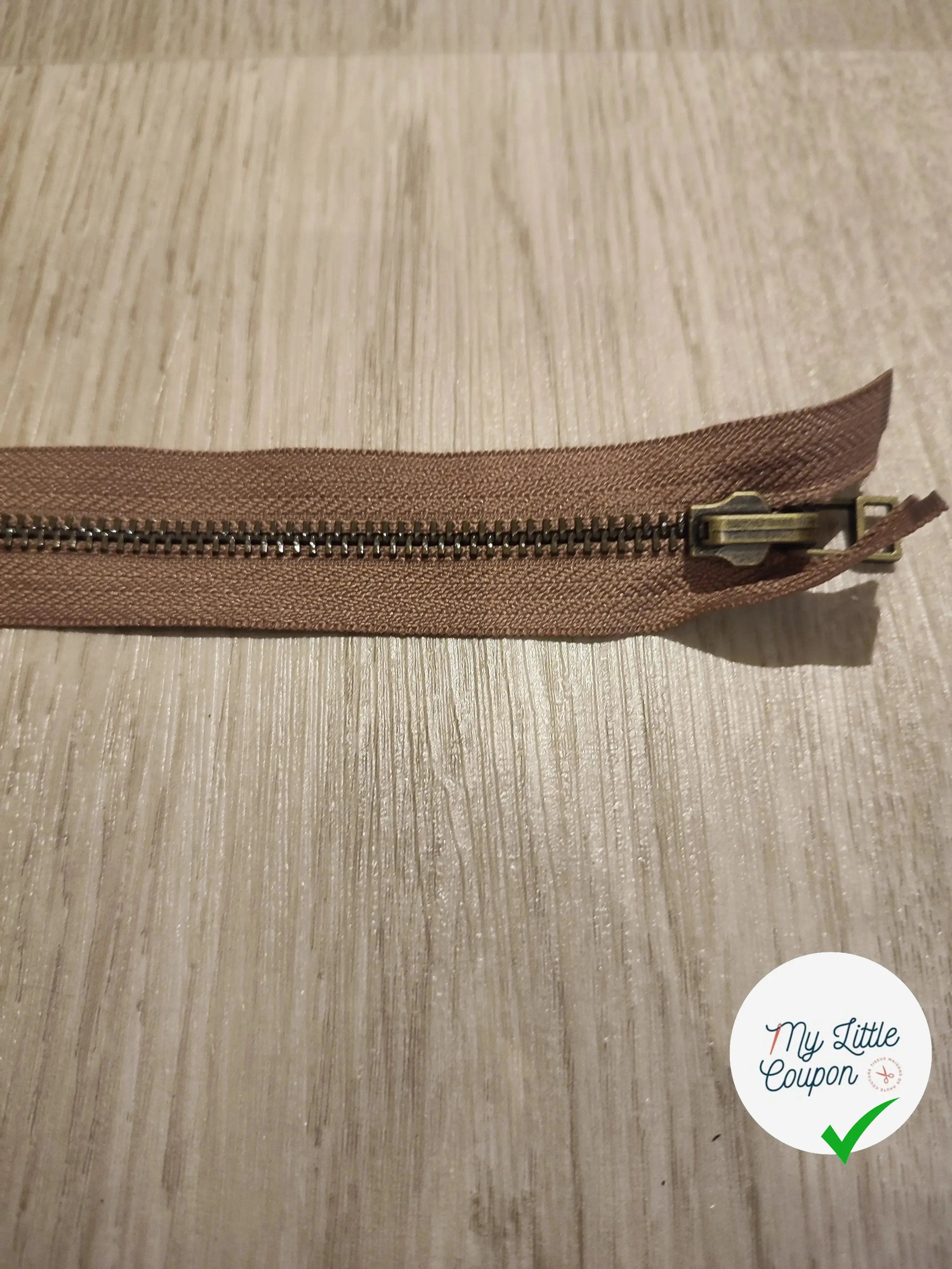 FERMETURE RIRI METAL SÉPARABLE RÉVERSIBLE 90CM MARRON CLAIR - My Little Coupon