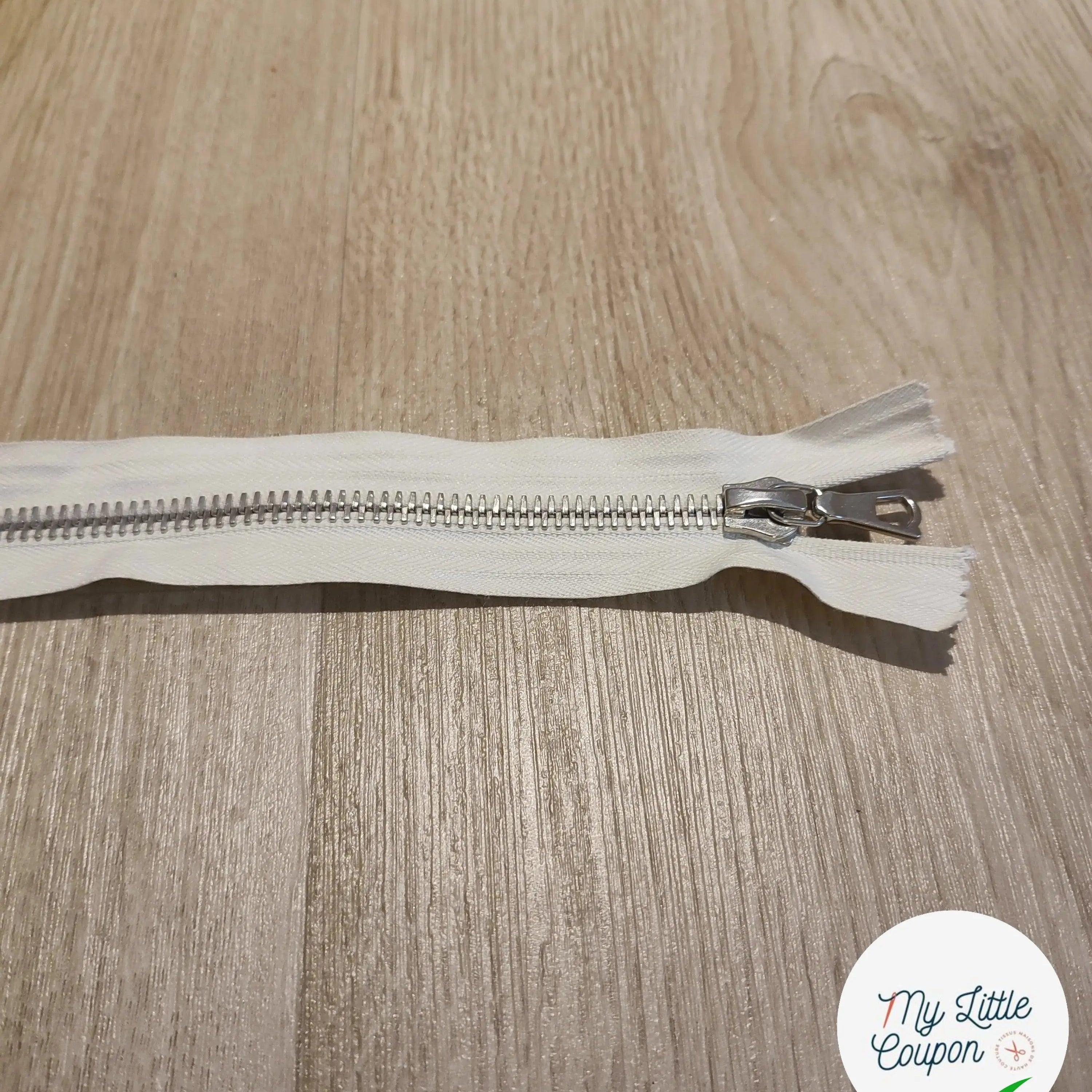 FERMETURE RIRI METAL SEPARABLE 70CM BLANC CASSÉ M8 - My Little Coupon